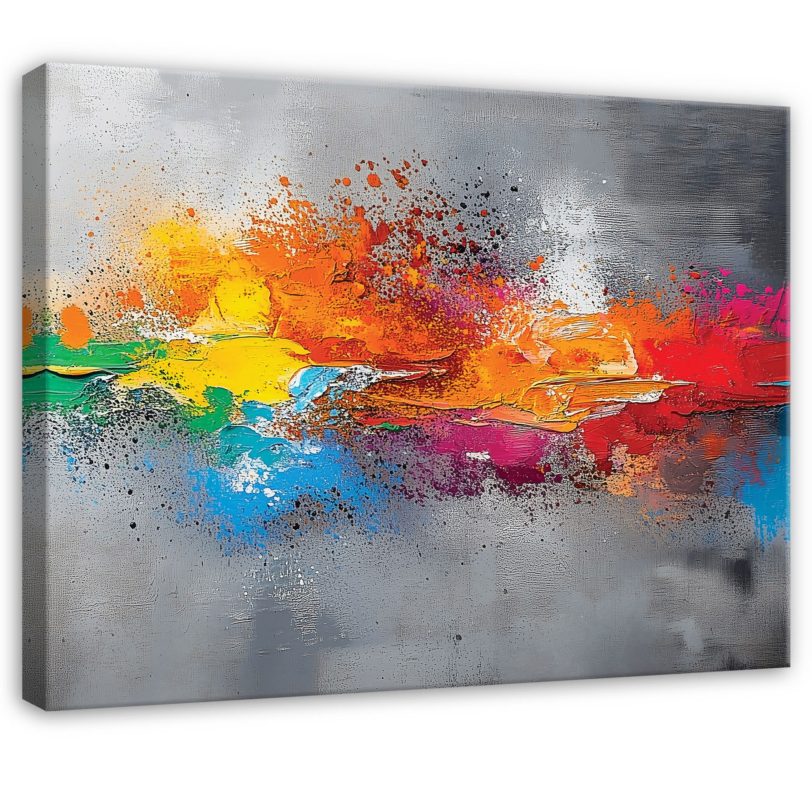 Wallarena Leinwandbild Abstrakt Grau Leinwand Bilder günstig online kaufen
