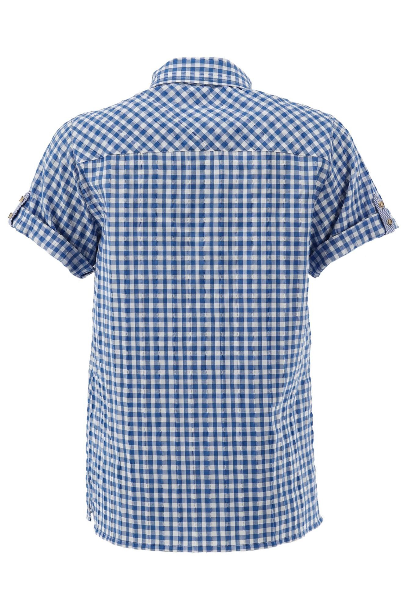 OS Trachten Trachtenbluse Tadora gerader Schnitt, Krempelärmel günstig online kaufen