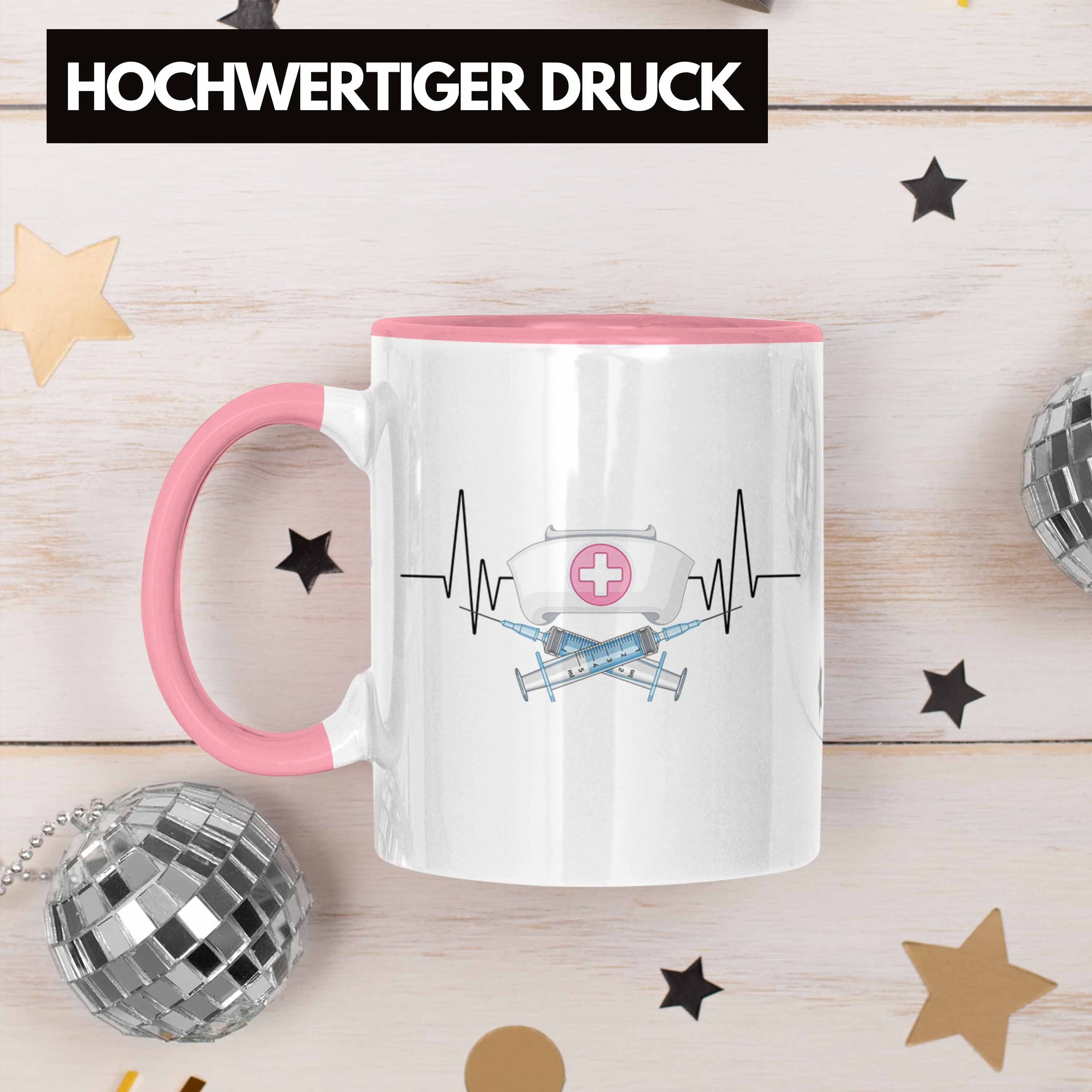 Geschenk Krankenschwester Rosa für - Spritze Tasse Är Tasse Trendation Herzschlag Trendation