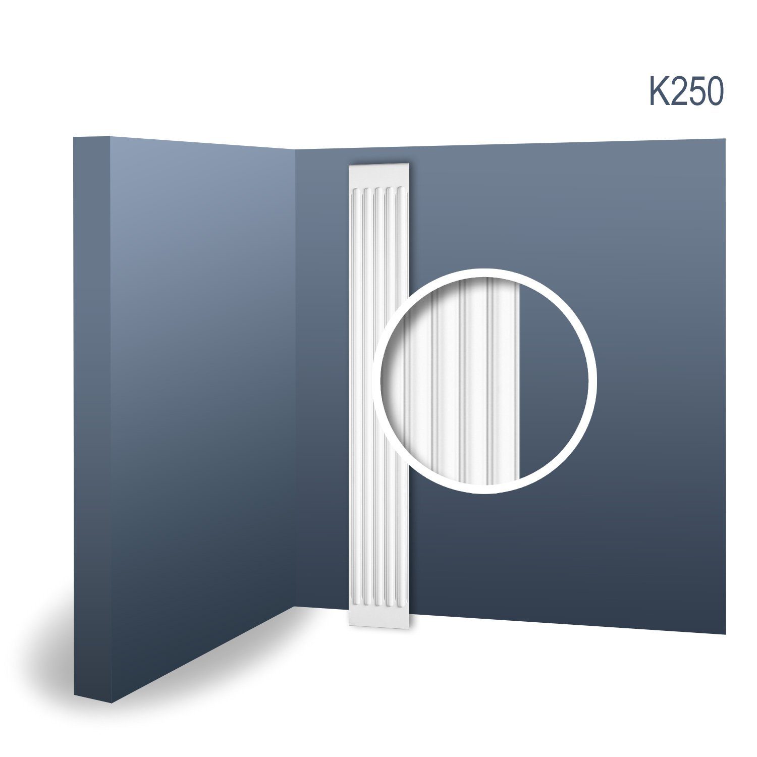Orac Decor Wanddekoobjekt K250 Stuck Pilaster Schaft Wand-Dekor-Element leicht & stabil (Pilaster Schaft, 1 St., Pilaster, Zierelement, Wanddekor, Schmuckelement), weiß, vorgrundiert, Stil: Zeitlos / Klassisch