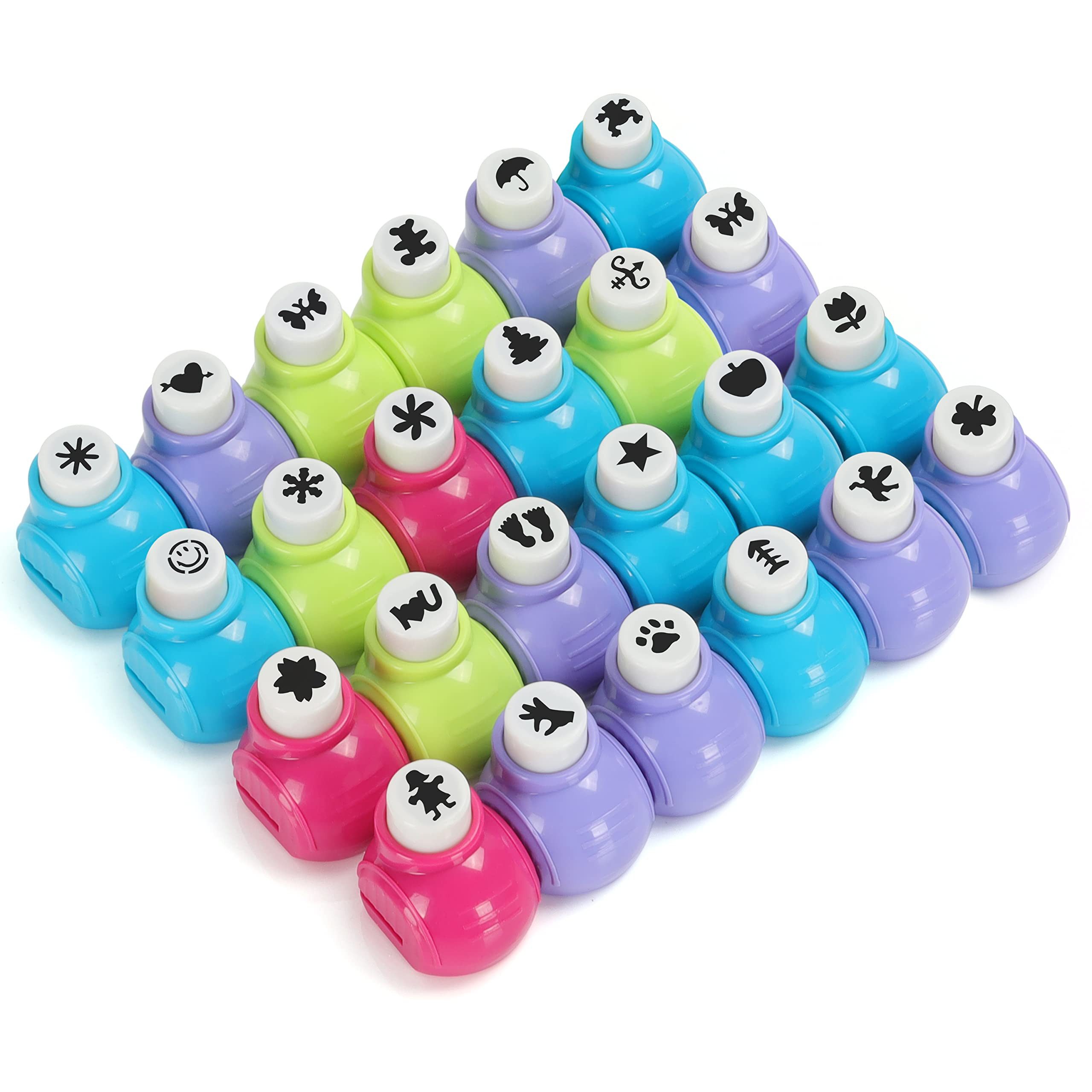 Kurtzy Papierscheren Mini Papierstanzer Set (24 Stück) - Bunte Motivlocher, (24-tlg)