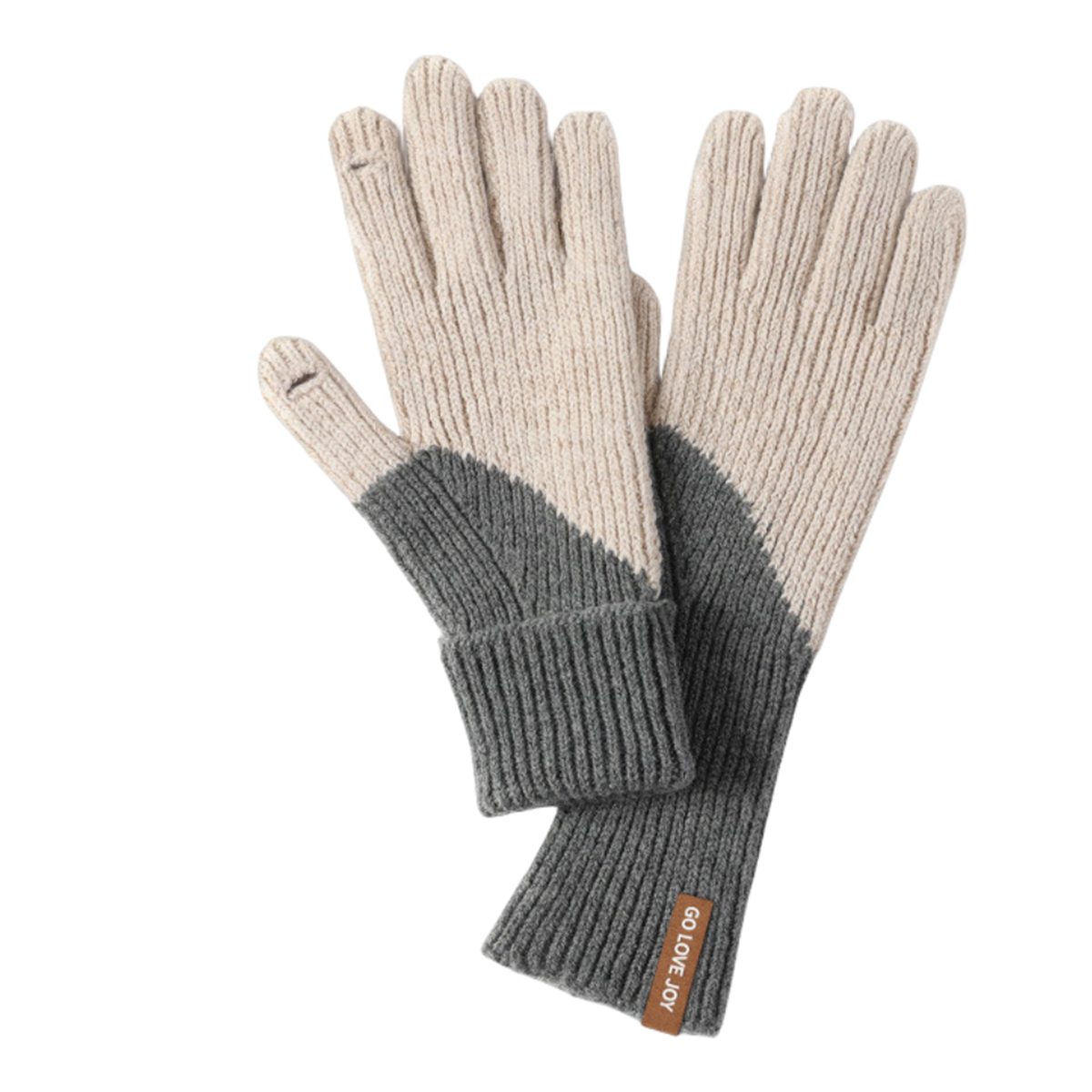 carefully selected Strickhandschuhe Warme, winddichte Fleece-Fahrradhandschuhe für Damen für den Winter grau