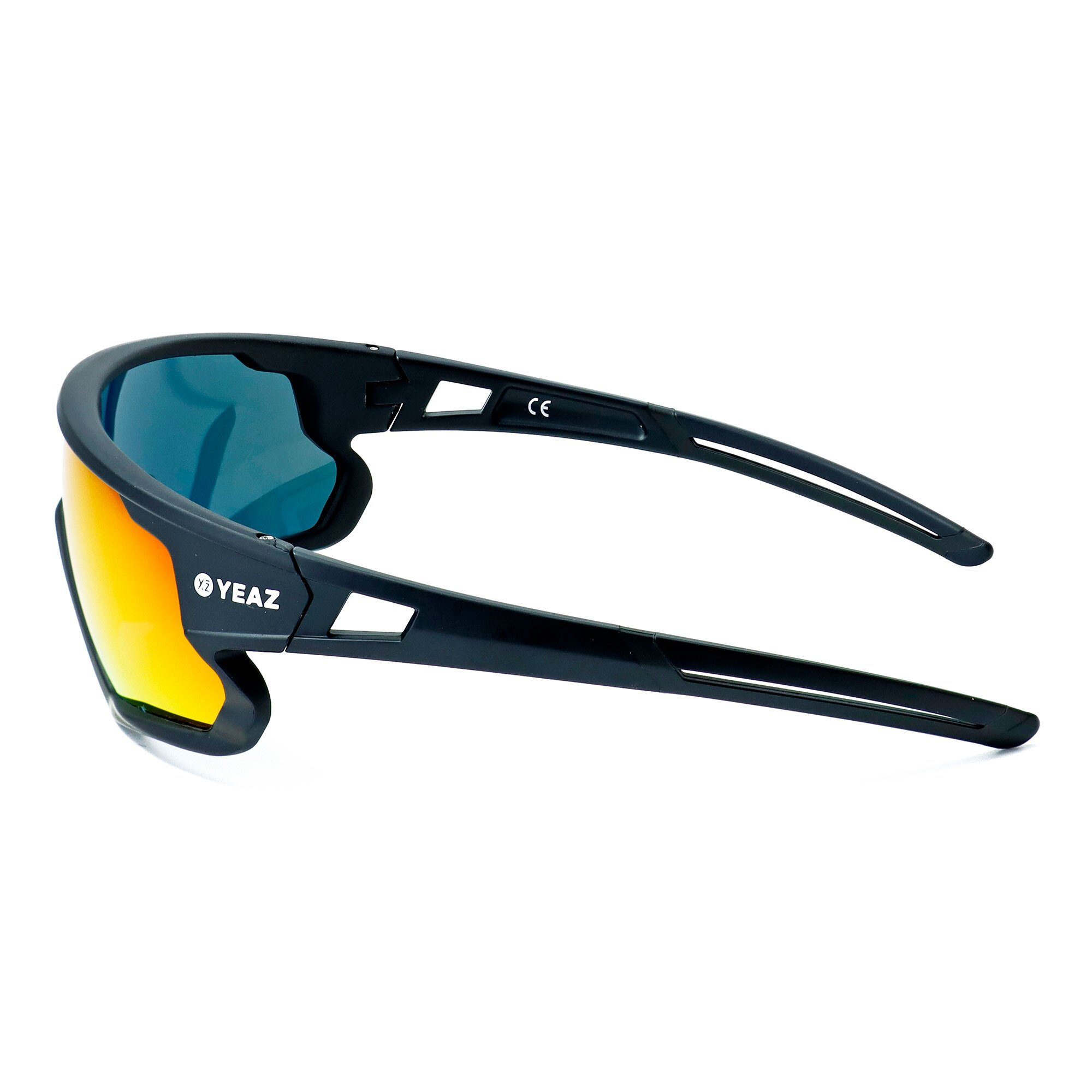 YEAZ Sportbrille SUNRISE Sport-Sonnenbrille Black/Red, Guter Schutz bei optimierter Sicht