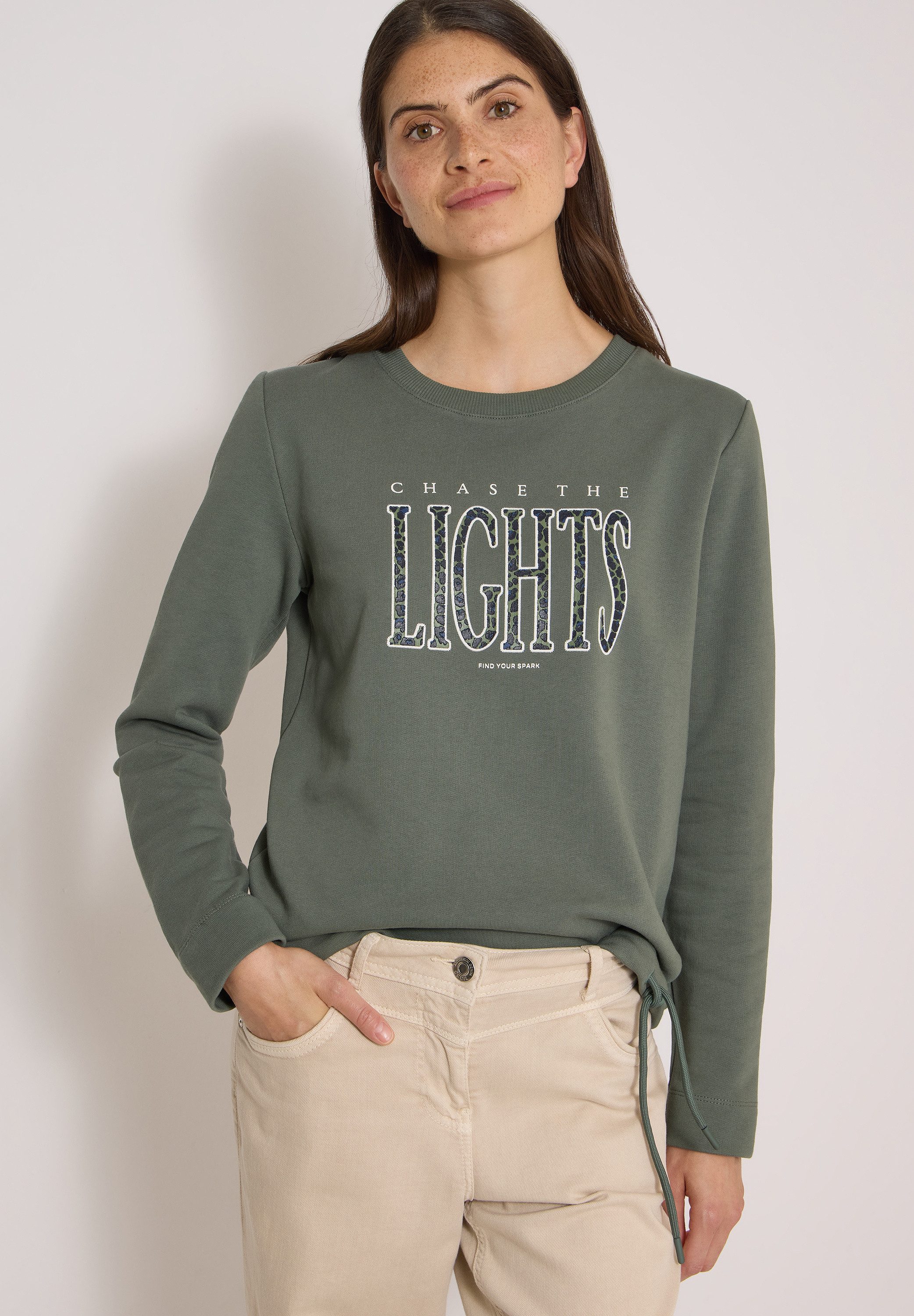 CECIL Sweatshirt mit Tunnelzug am Saum