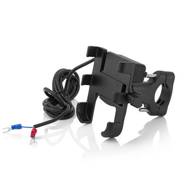 MidGard Motorrad Handyhalterung mit USB-Ladefunktion Roller Smartphone-Halter Smartphone-Halterung