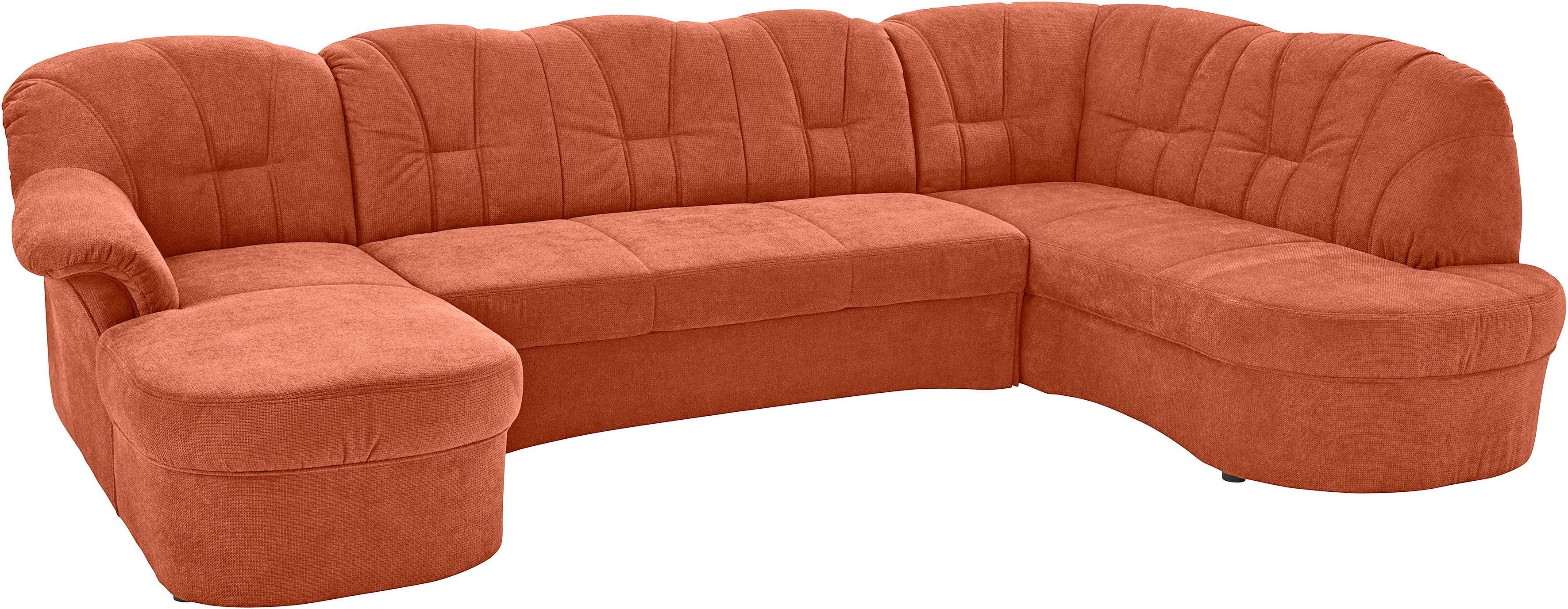DOMO collection Wohnlandschaft Papenburg U-Form, in großer Farbvielfalt, wahlweise Bettfunktion, frei im Raum stellbar