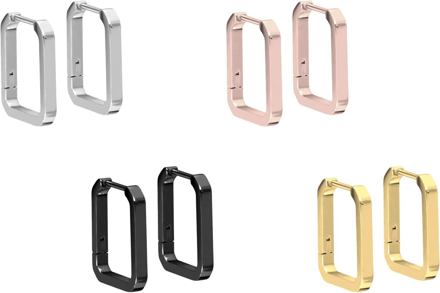 FILANGO Creolen-Set Titan Ohrclicker Creolen QUADRAT günstig online kaufen