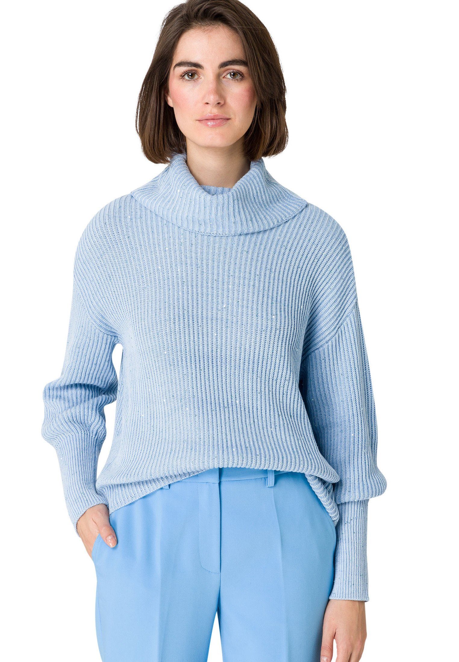 Zero Strickpullover mit Pailletten (1-tlg) Pailletten