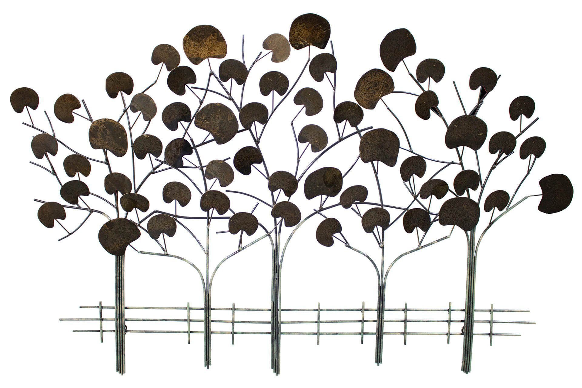 KUNSTLOFT Wanddekoobjekt Serenade der Bäume 117x72x6 cm, handgefertigte Wanddeko Metall | Wandobjekte