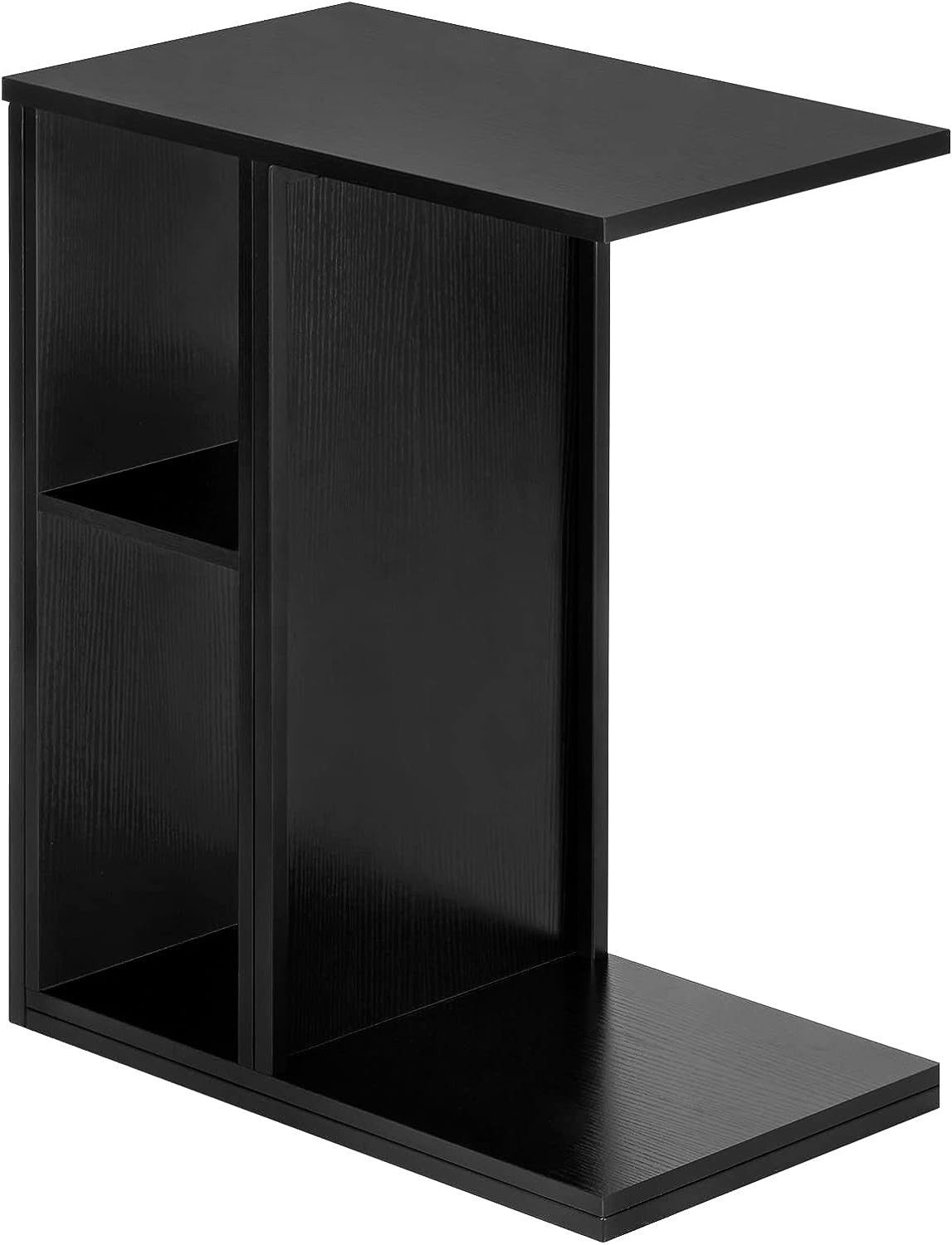 Holz in (1-St), Beistelltisch | EUGAD mit C-Form Schwarz aus Tischplatte, Schwarz