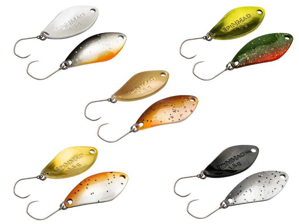 SpinMad Kunstköder SPINMAD-Spoon-Set - 5 Spoons - 1,5 g - Klares Wasser, (Spoon-Set 1,5 g klares Wasser, 5-St. 5 Farben), Effektiver Lauf, Exzellente Verarbeitung