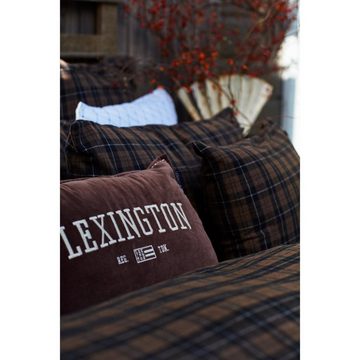 Kissenhülle LEXINGTON Kissen Logo Message Organic Cotton Velvet Brown (40x60), Lexington