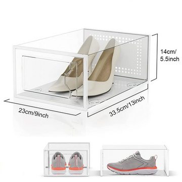 KEAYOO Schuhbox Aufbewahrungsbox stapelbar (12 St), faltbare transparente Schuhaufbewahrung Box