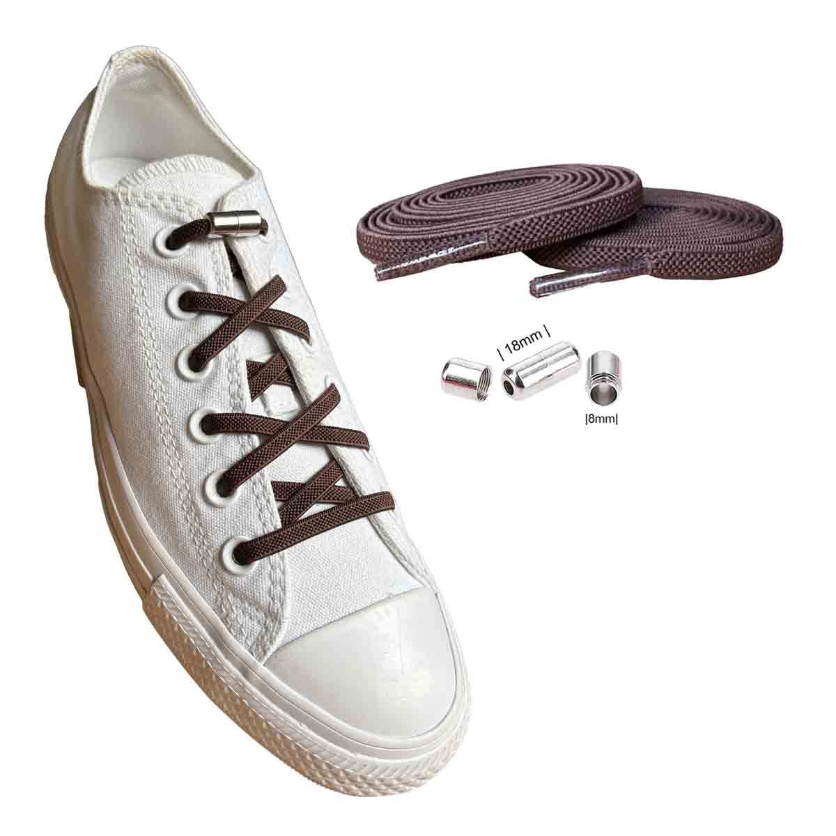 Basicwear Germany Schnürsenkel Elastische flache Schnürsenkel mit Drehverschluss