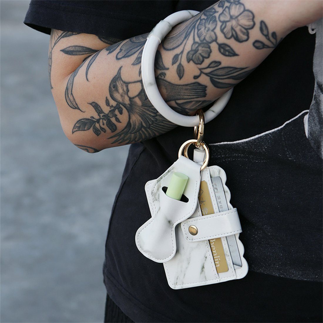 DÖRÖY Schlüsselanhänger Kunstleder Schlüsselanhänger mit Quaste, Armband Schlüsselanhänger Weiß