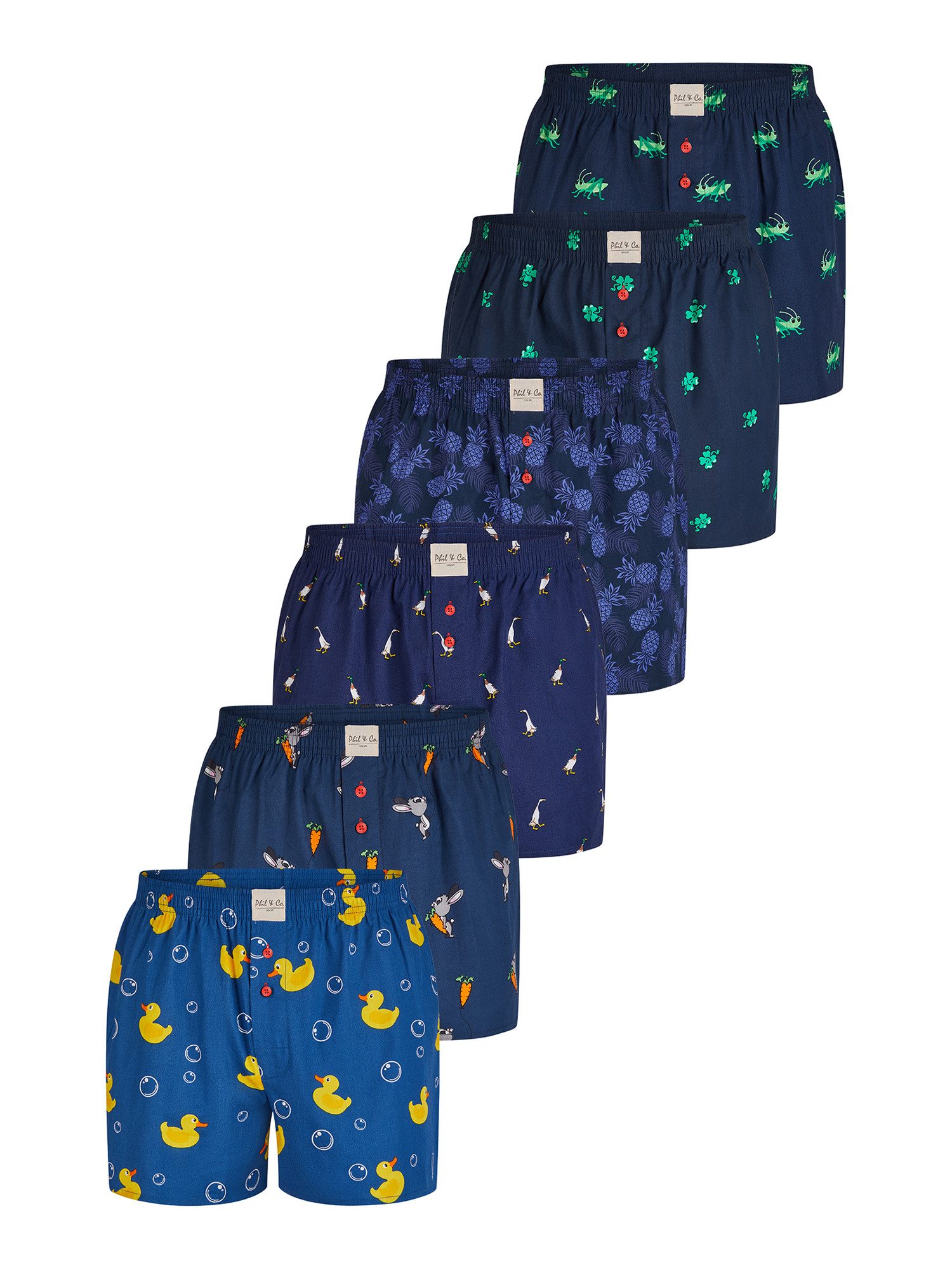 Phil & Co. Boxer Classic Sets (6-St) Unterhose American Baumwolle günstig online kaufen