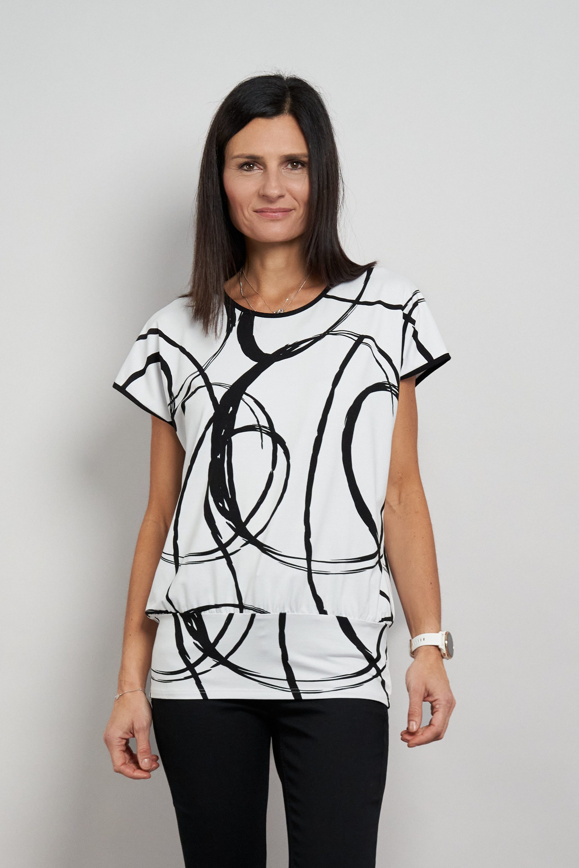 Seidel Moden Kurzarmshirt mit grafischem Muster - Rundhals - MADE IN GERMANY