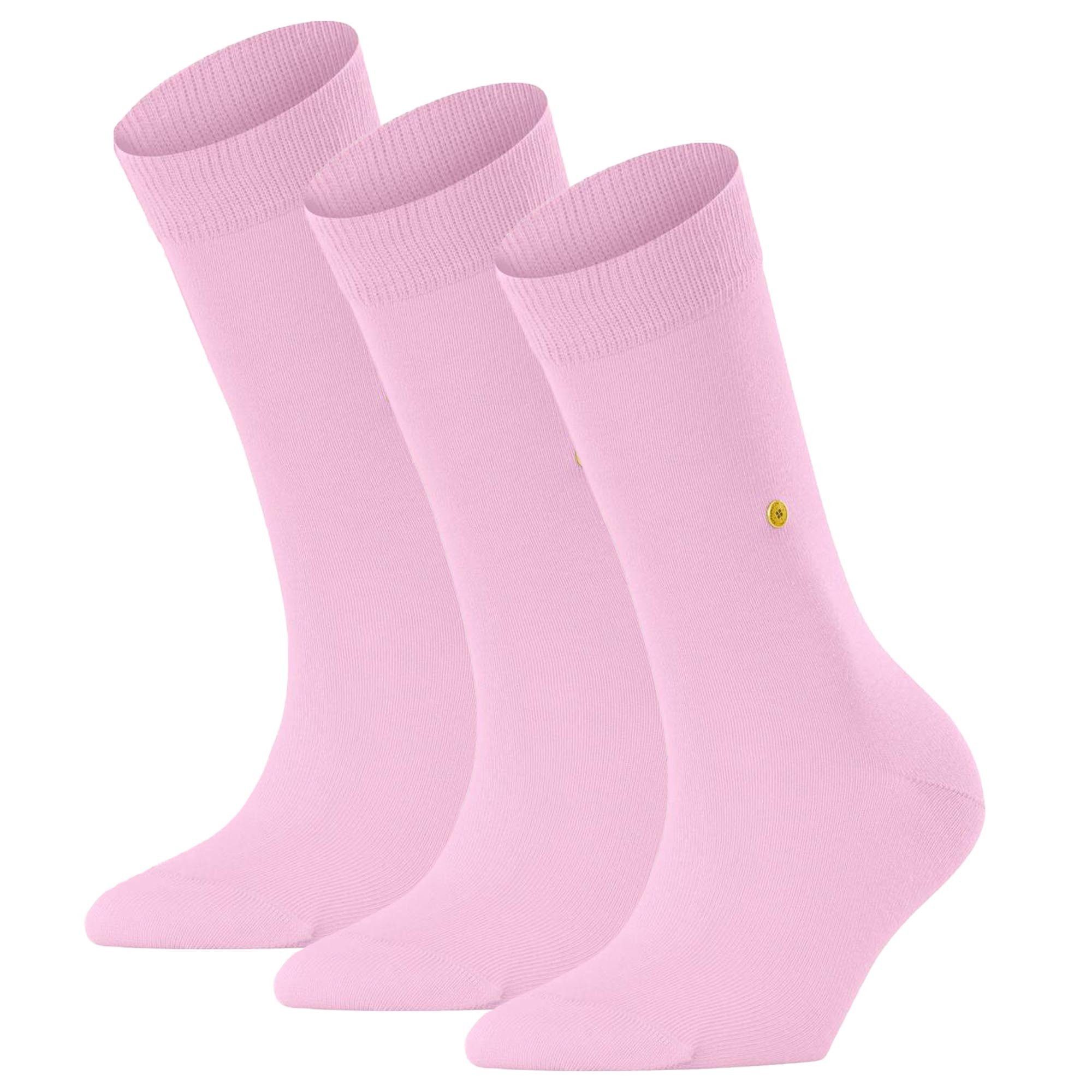 Burlington Kurzsocken Damen Socken LADY 3er Pack - Kurzstrumpf, Onesize Rosa