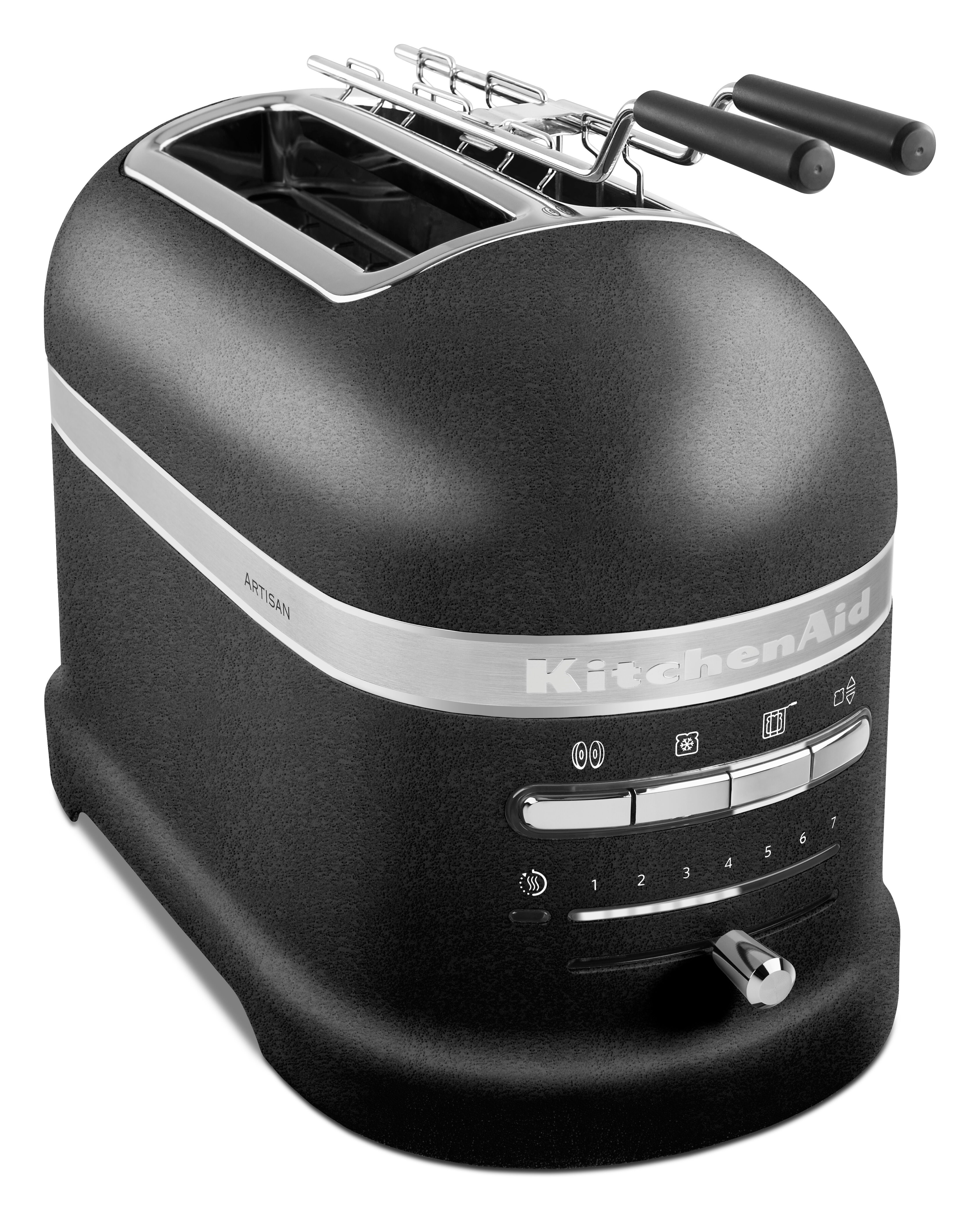 KitchenAid Toaster 5KMT2204EBK Gusseisen Schwarz, 2 kurze Schlitze, für 2 Scheiben, 1250 W, mit Sandwichzange