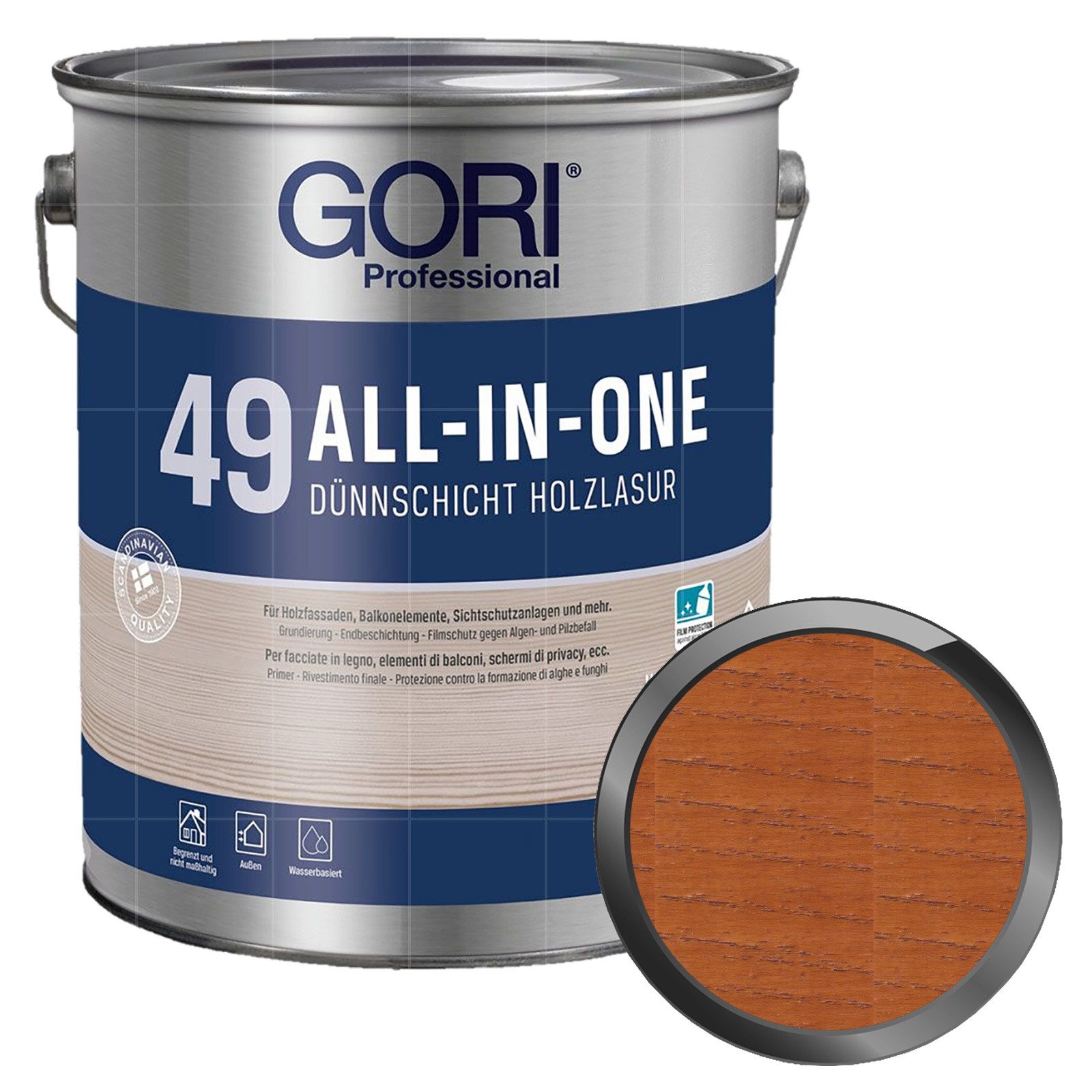 GORI Holzschutzlasur 49 ALL-IN-ONE DÜNNSCHICHT HOLZLASUR - 5 LTR
