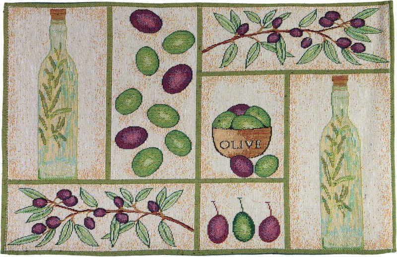 Platzset, Olivenöl, SPRÜGEL, (Set, 4-St), Gobelin