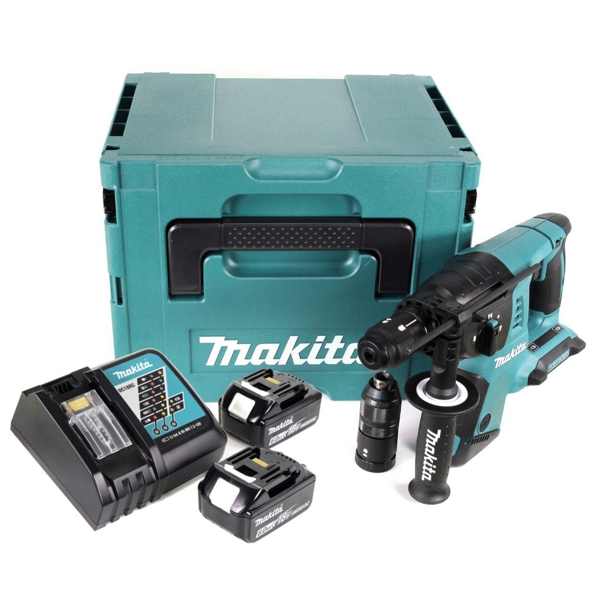 Thumbnail - Makita Schlagbohrmaschine DHR 264 2x 18 V / 36 V Akku-Bohrhammer SDS-PLUS im Makpac + 2x BL 186