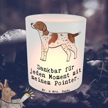 Mr. & Mrs. Panda Windlicht Pointer Moment - Transparent - Geschenk, Hundebesitzer, Kerzenlicht, (1 St), Liebevolles Design