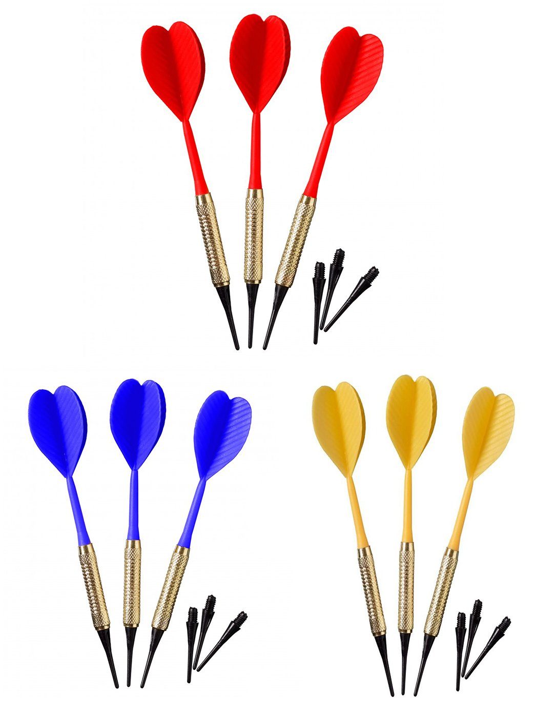 Best Sporting Dartpfeil Safety Dartpfeile, 3 Stück à 7 g, Messingshaft versch. Farben
