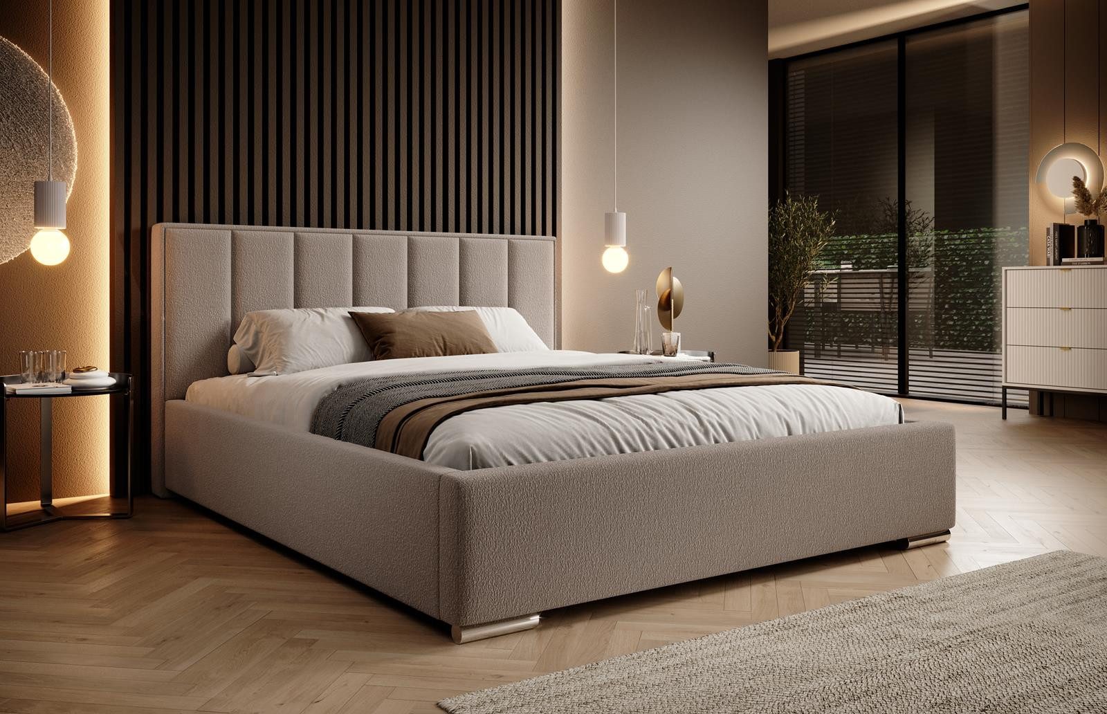 Compleo Polsterbett boucle, ohne Matratze, Doppelbett günstig online kaufen