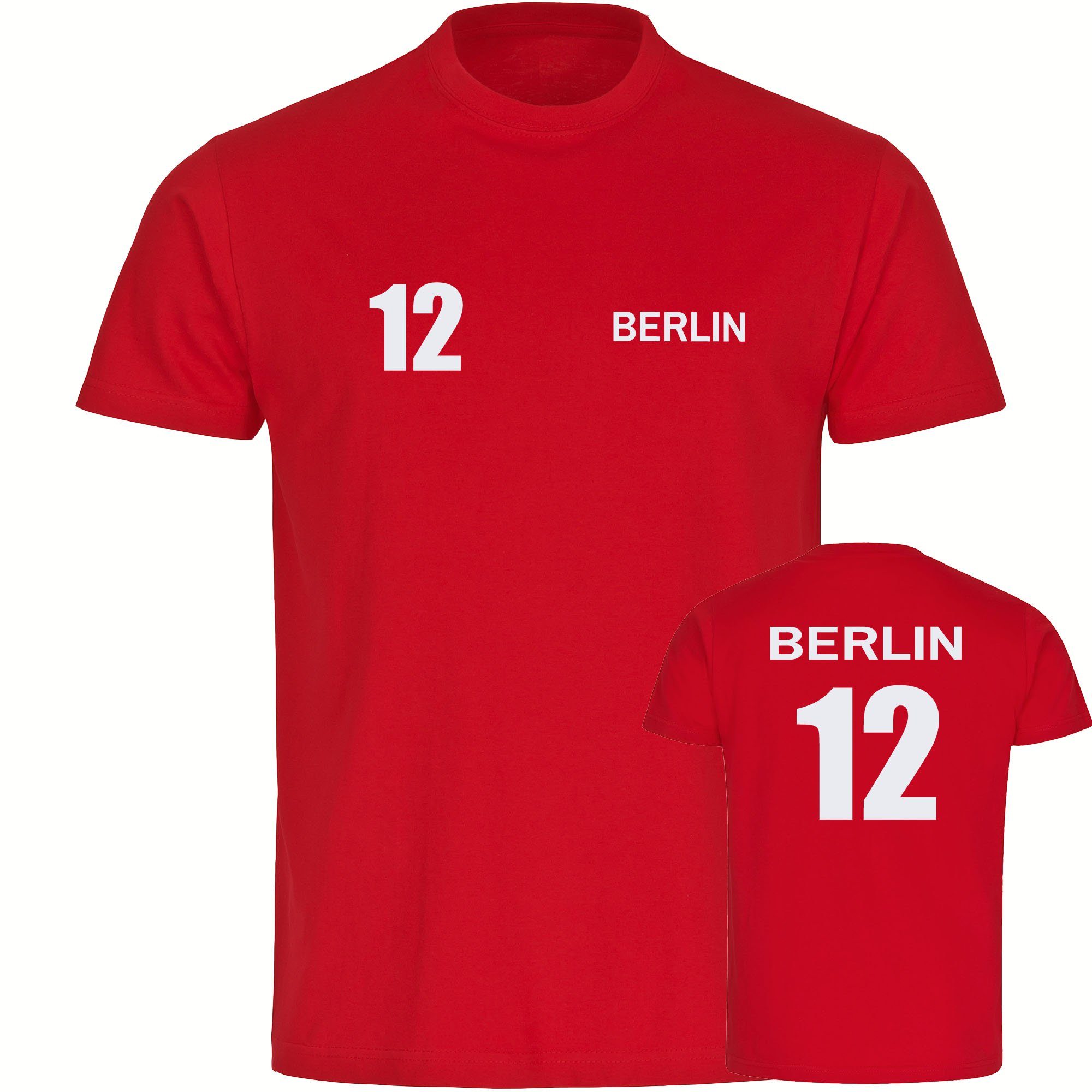 multifanshop T-Shirt Kinder Berlin rot - Trikot 12 - Boy Girl