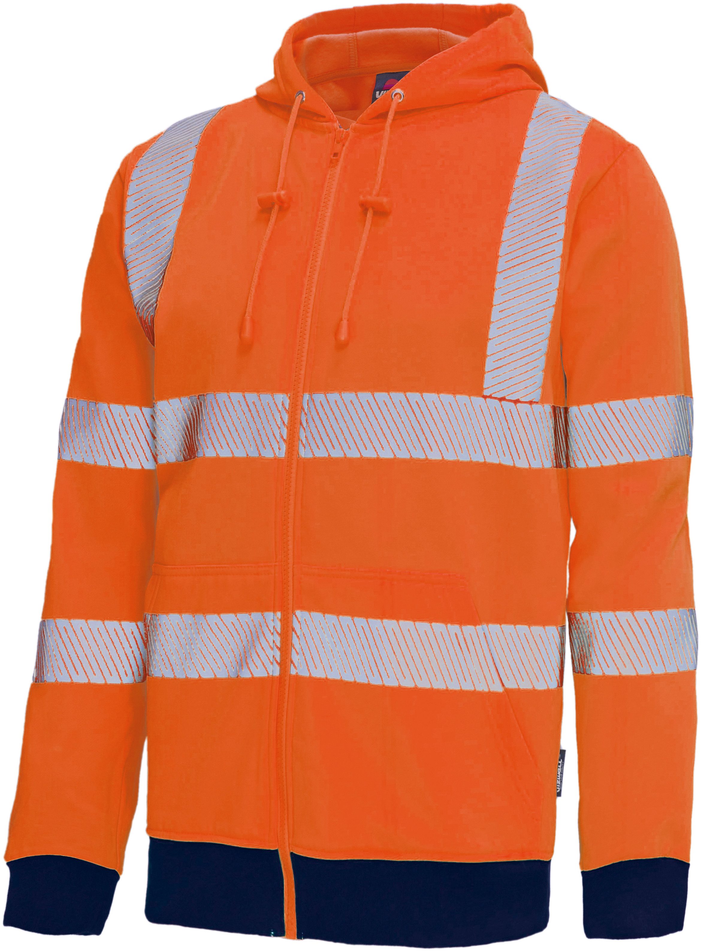 vizwell Sweatjacke Warnschutz Zip-Jacke Zip-Hoodie Kapuzenjacke günstig online kaufen