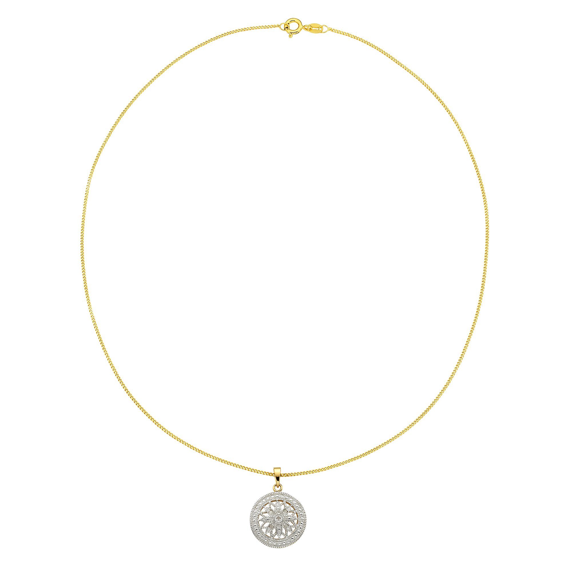 Diamonds by Ellen K. Kette mit Anhänger Silber 925 vergoldet mit 5x Diamant zus. 0,05ct.