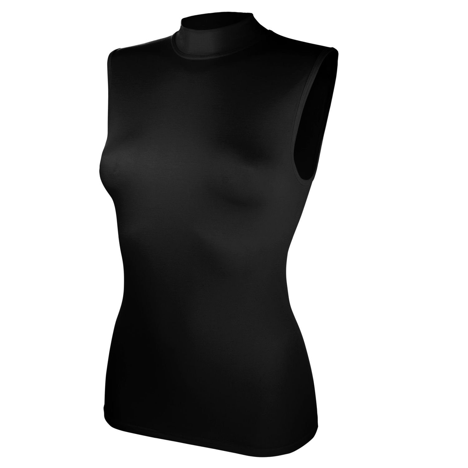 Pompadour Unterhemd (Mehrpack, 2-St., 2 Stück) mit Stehkragen, Modal-Qualität Schwarz