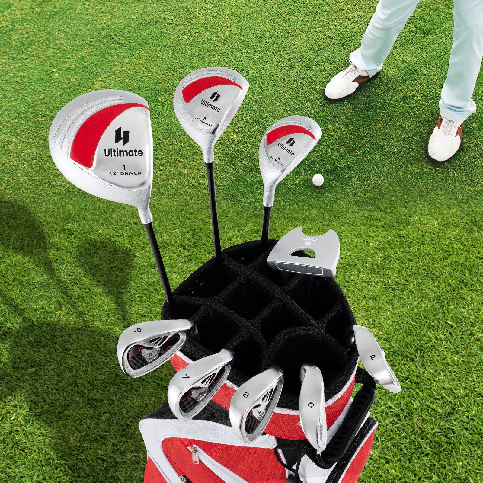 COSTWAY Golfschläger + Golfbag, Komplettes Golfschläger-Set für Damen