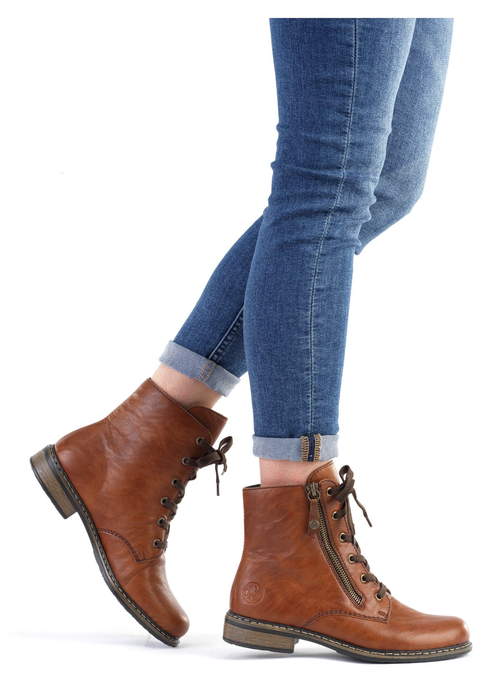 Rieker Stiefelette Schnürstiefelette, Schnürboots mit Reißverschluss günstig online kaufen