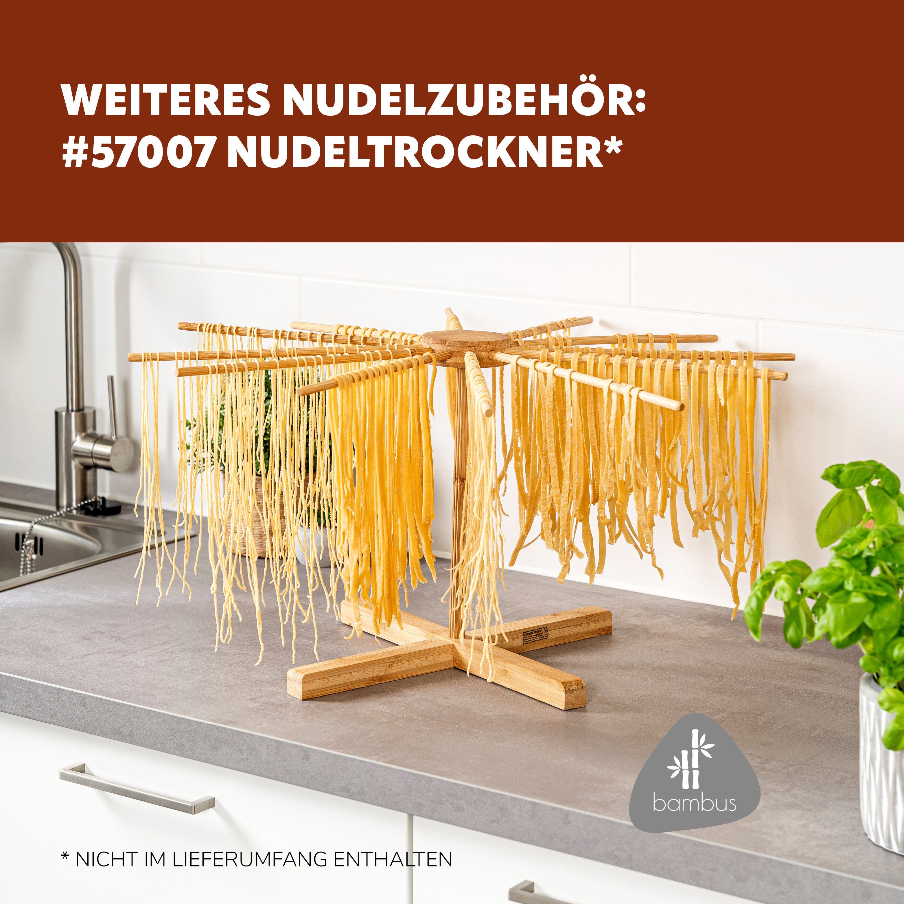 bremermann Pasta für matt Nudelmaschine - bremermann schwarz/Edelstahl Spaghetti, Nudelmaschine