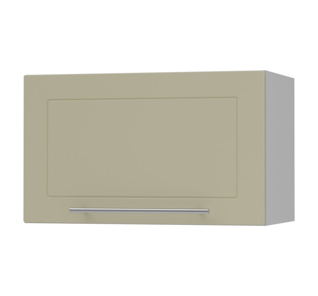 Feldmann-Wohnen Klapphängeschrank Kvantum (W4B/60, 1 Klappe, innen 1 Fach, Gasdruckdämpfer, 1-St., moderne Matt-Optik, dekorative Fräsungen, B/T/H 60x32,5x36cm) Grau / Vanille Matt Gasdruckdämpfer