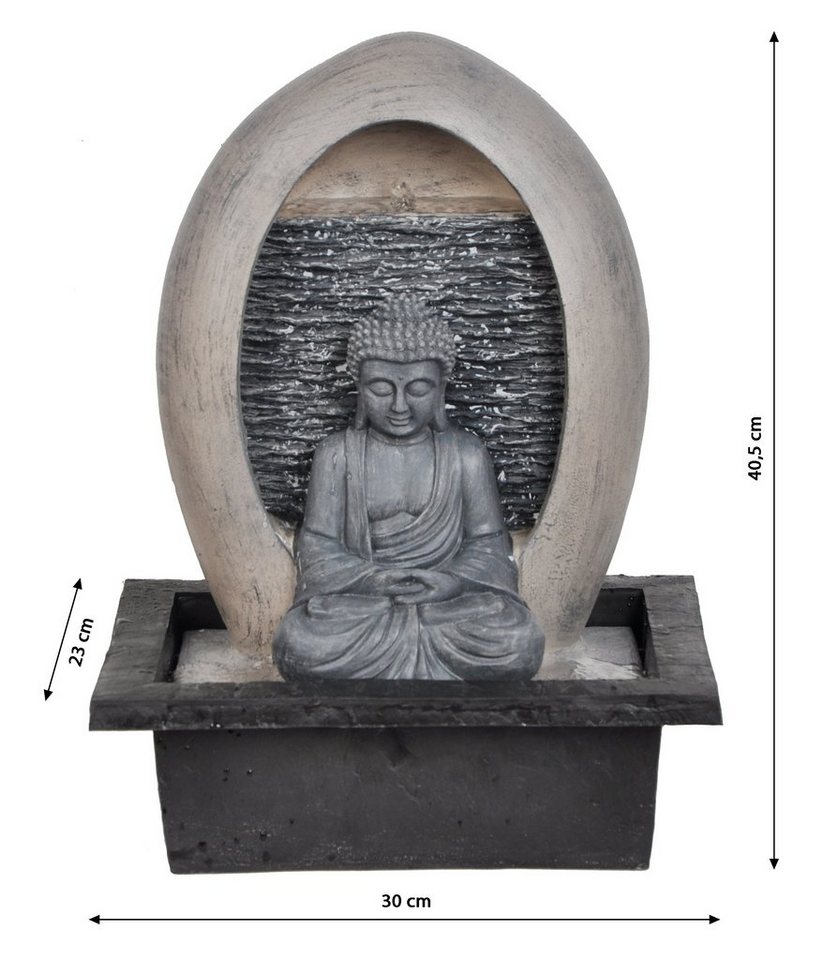 Thumbnail - Dehner Zimmerbrunnen Malu mit LED, ca. 40.5 x 30 x 23 cm, Polyresin, Eleganter Brunnen für Yoga-Raum und Sauna Ruheberei...