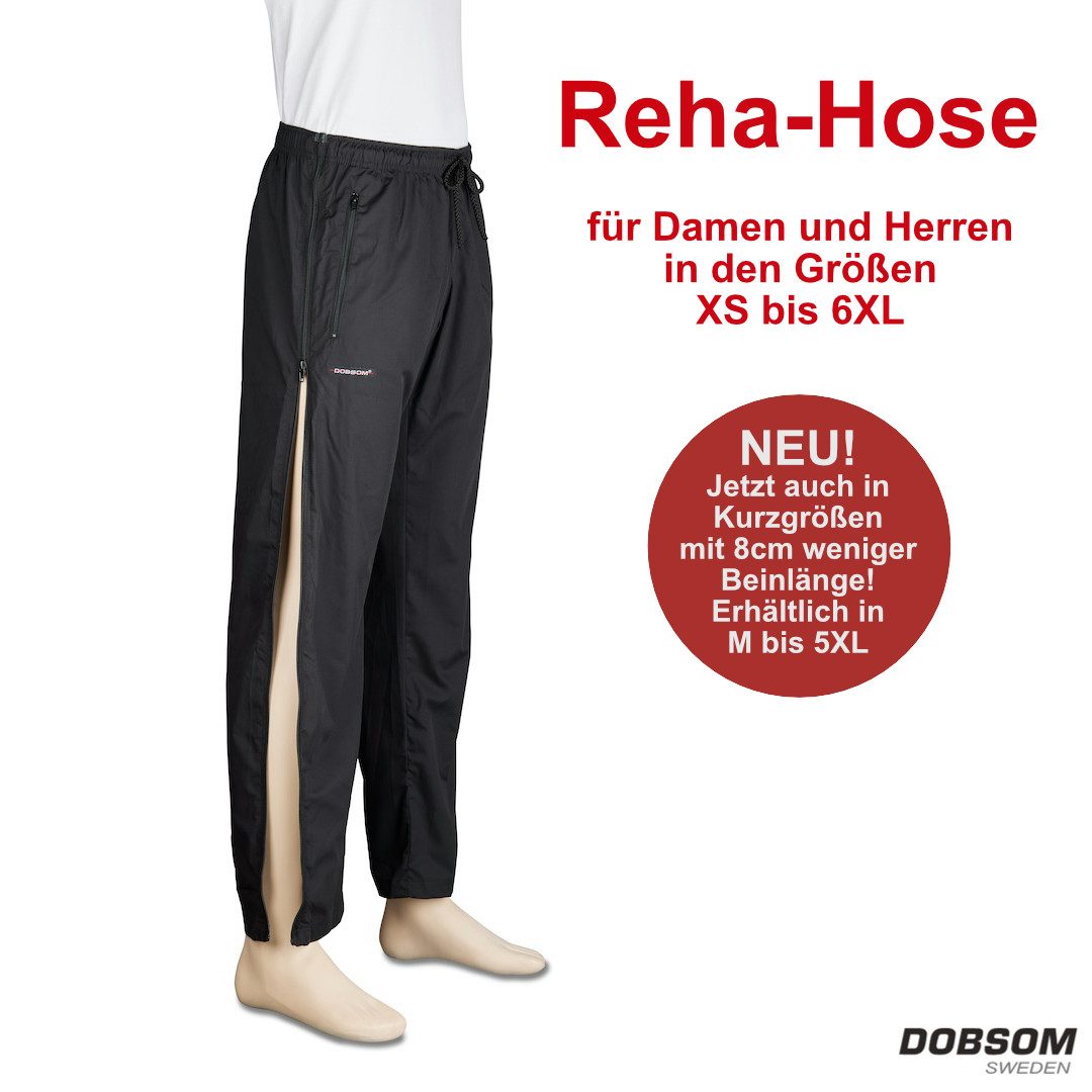 Dobsom Trainingshose Reha I OP Hose Damen I Herren I mit seitlichen Reißverschlüssen