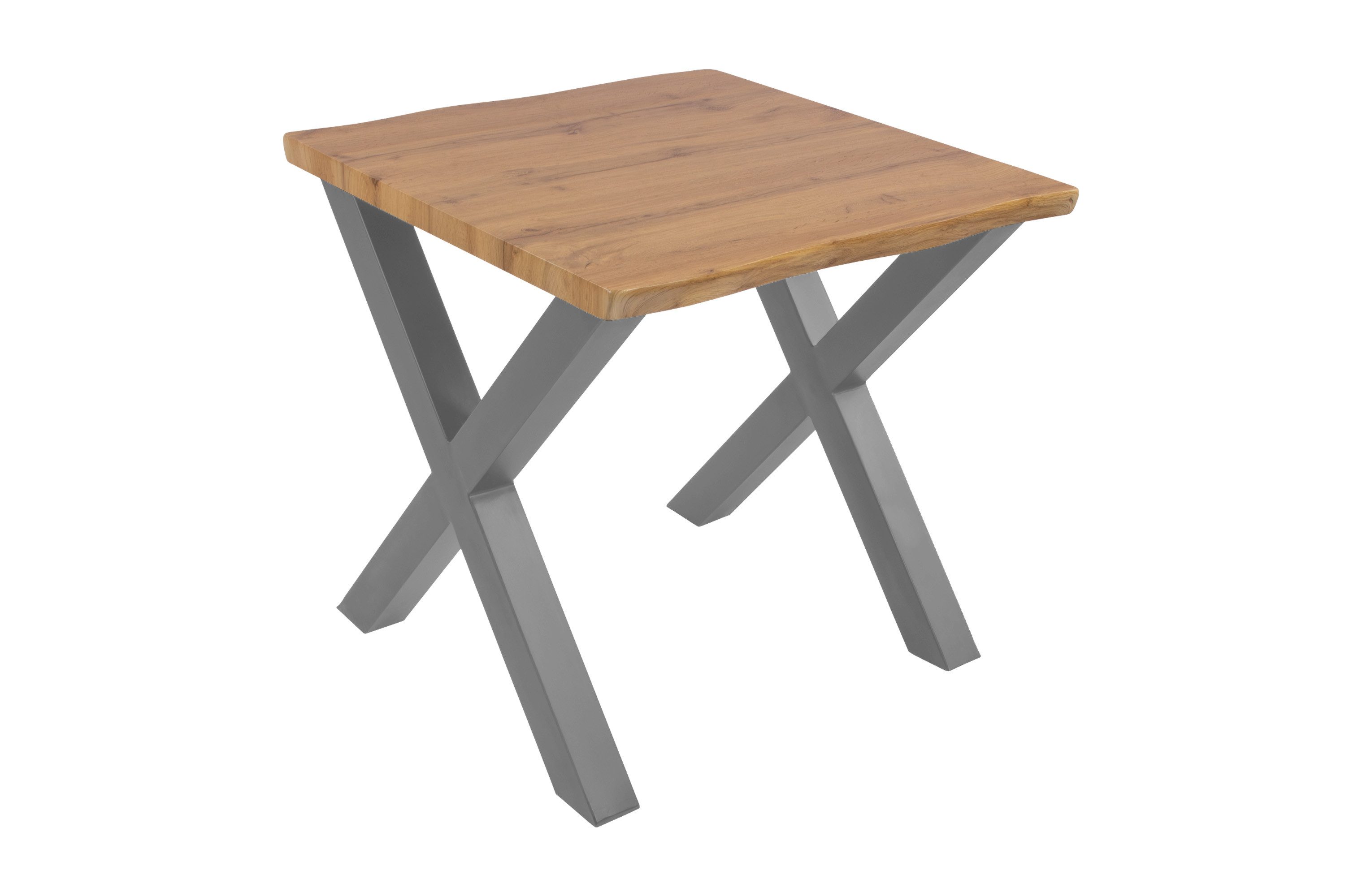 Loreno® Esstisch Wildeiche Holz-Optik, Baumkante, Metallgestell günstig online kaufen