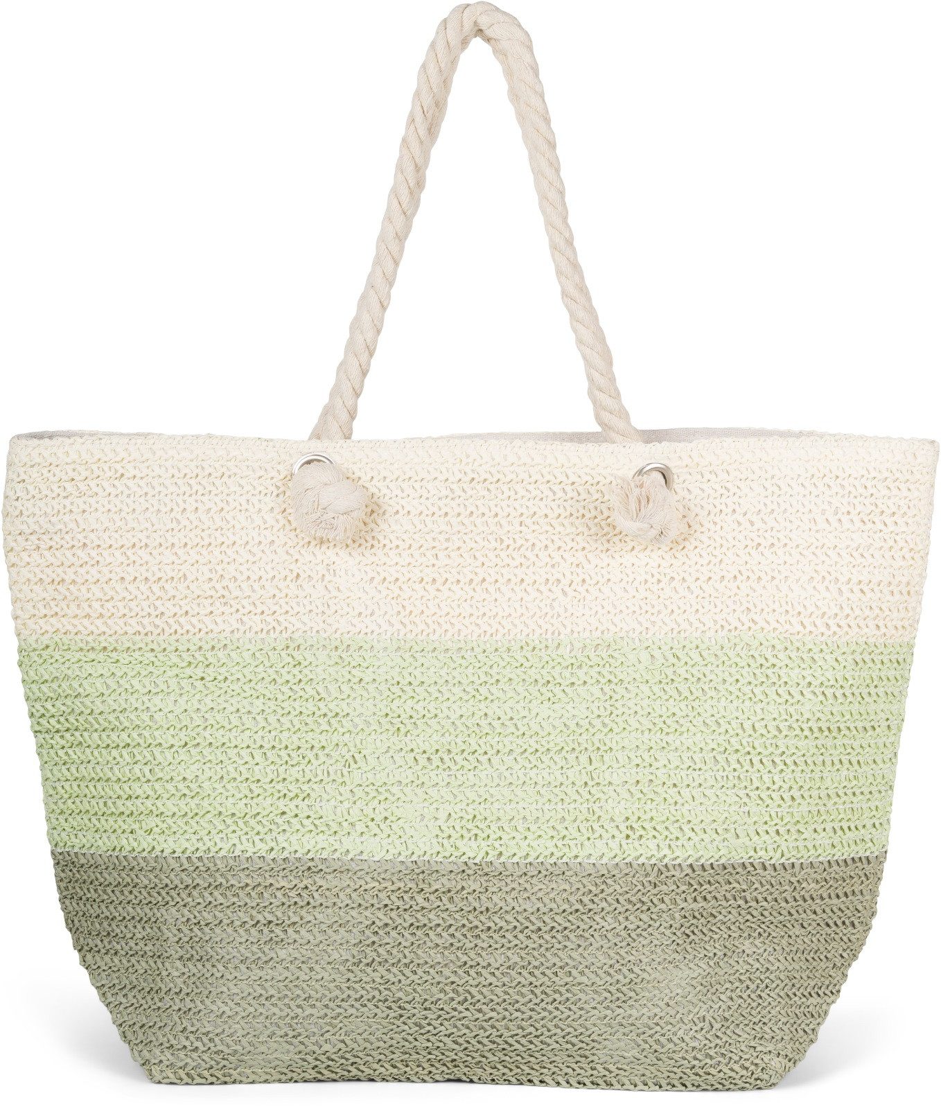 styleBREAKER Schultertasche Gestreifte Papierstroh Strandtasche (1-tlg) günstig online kaufen