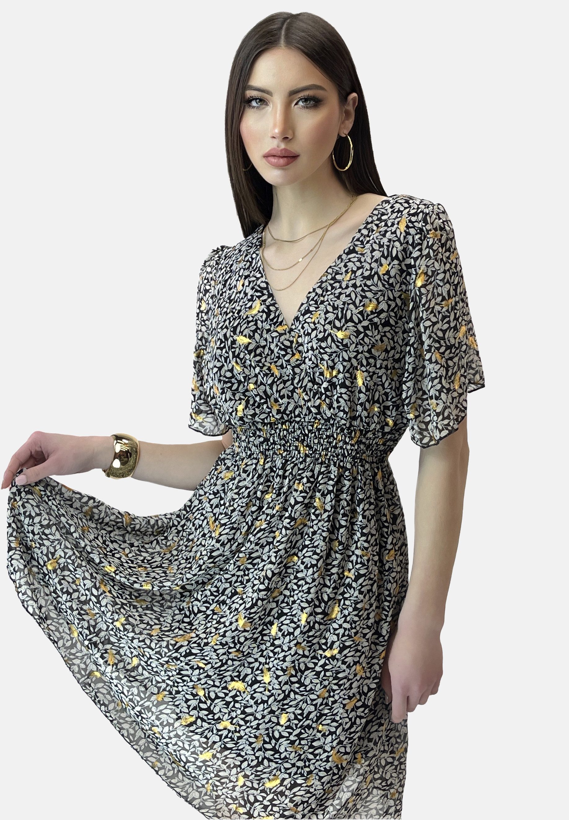 Elara Sommerkleid Sommer Kleid mit Muster