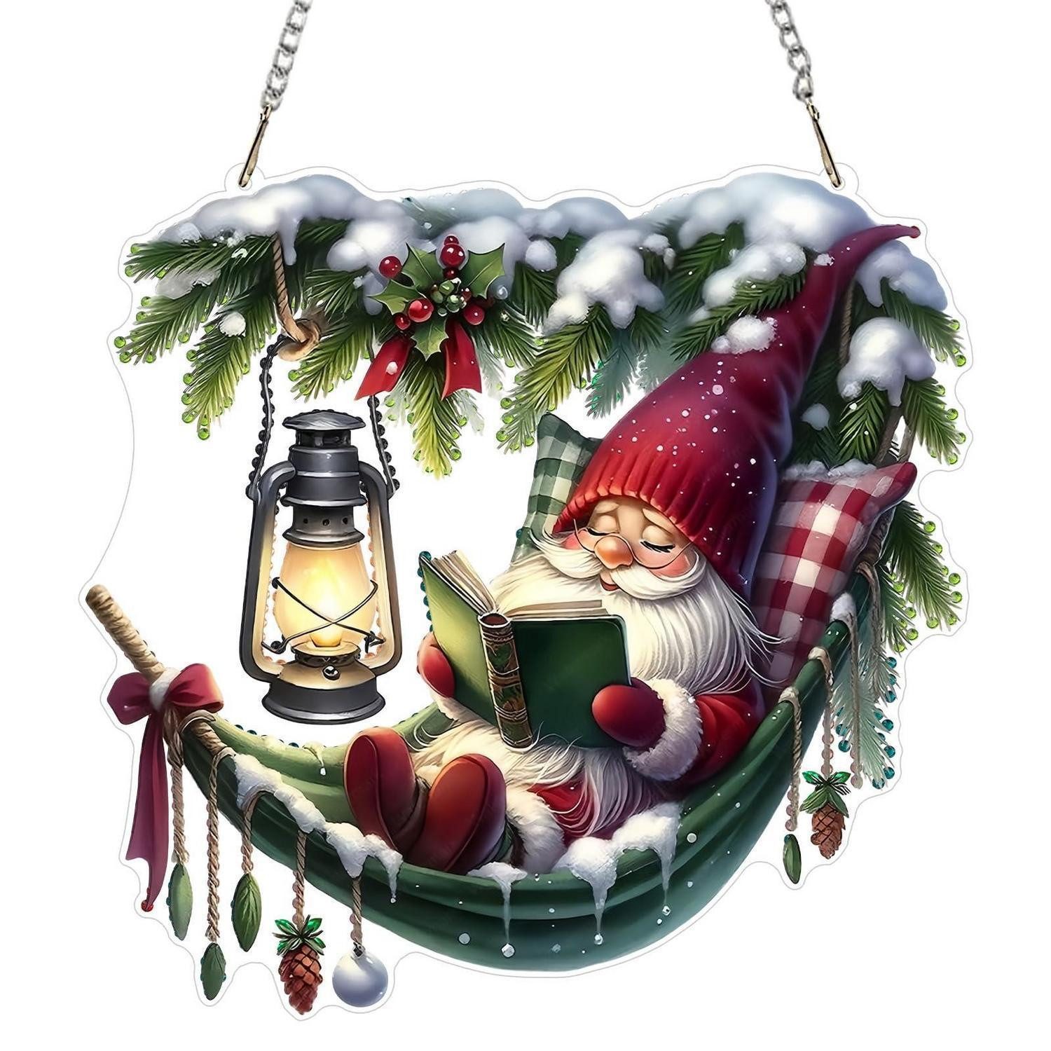 LuxusKollektion Kreativset Diamond Painting Anhänger Gnom Weihnachten 20x20cm