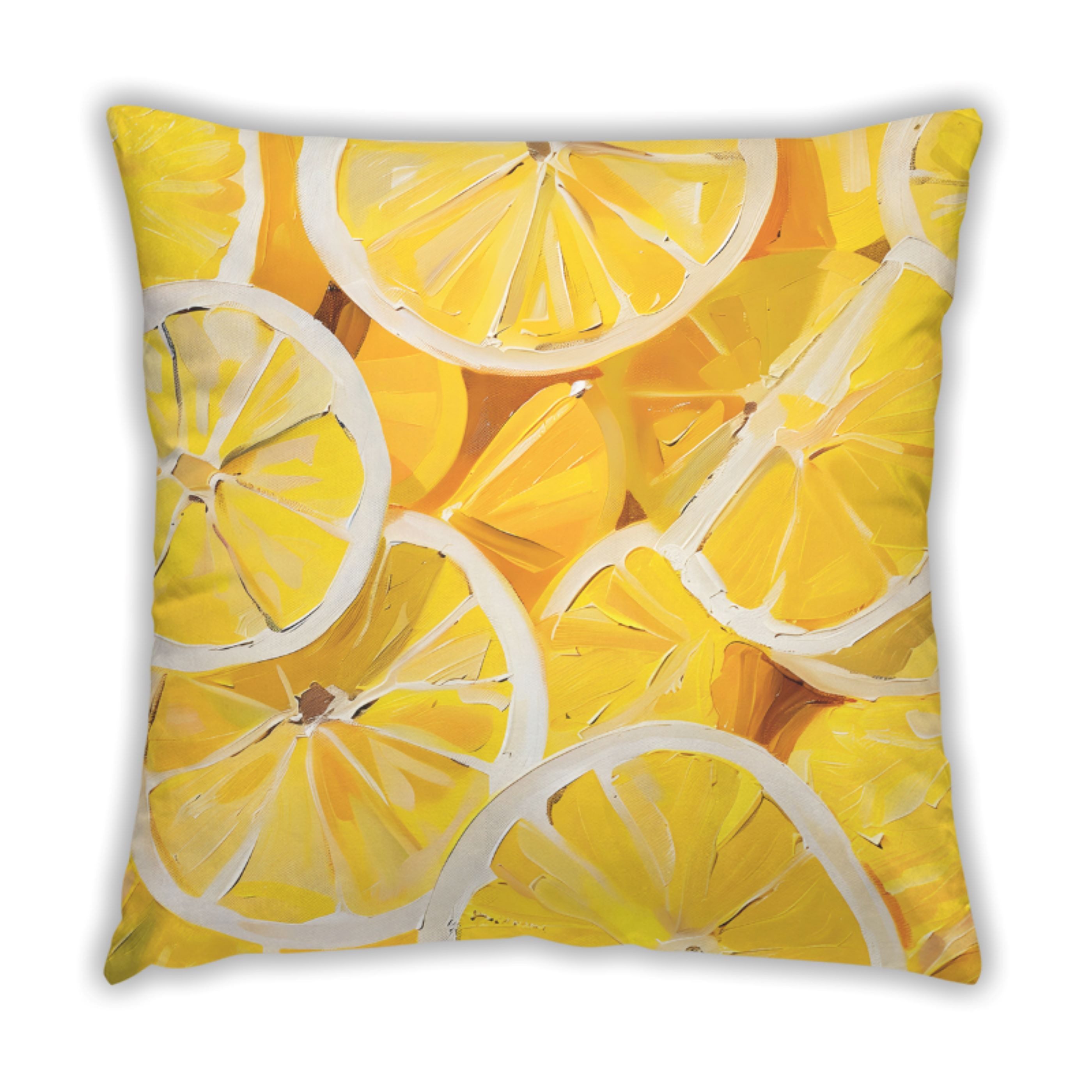 KiNZLER Dekokissen Dekokissen Sofakissen Wendekissen 45x45 cm Zitronen gelb weiß, modern