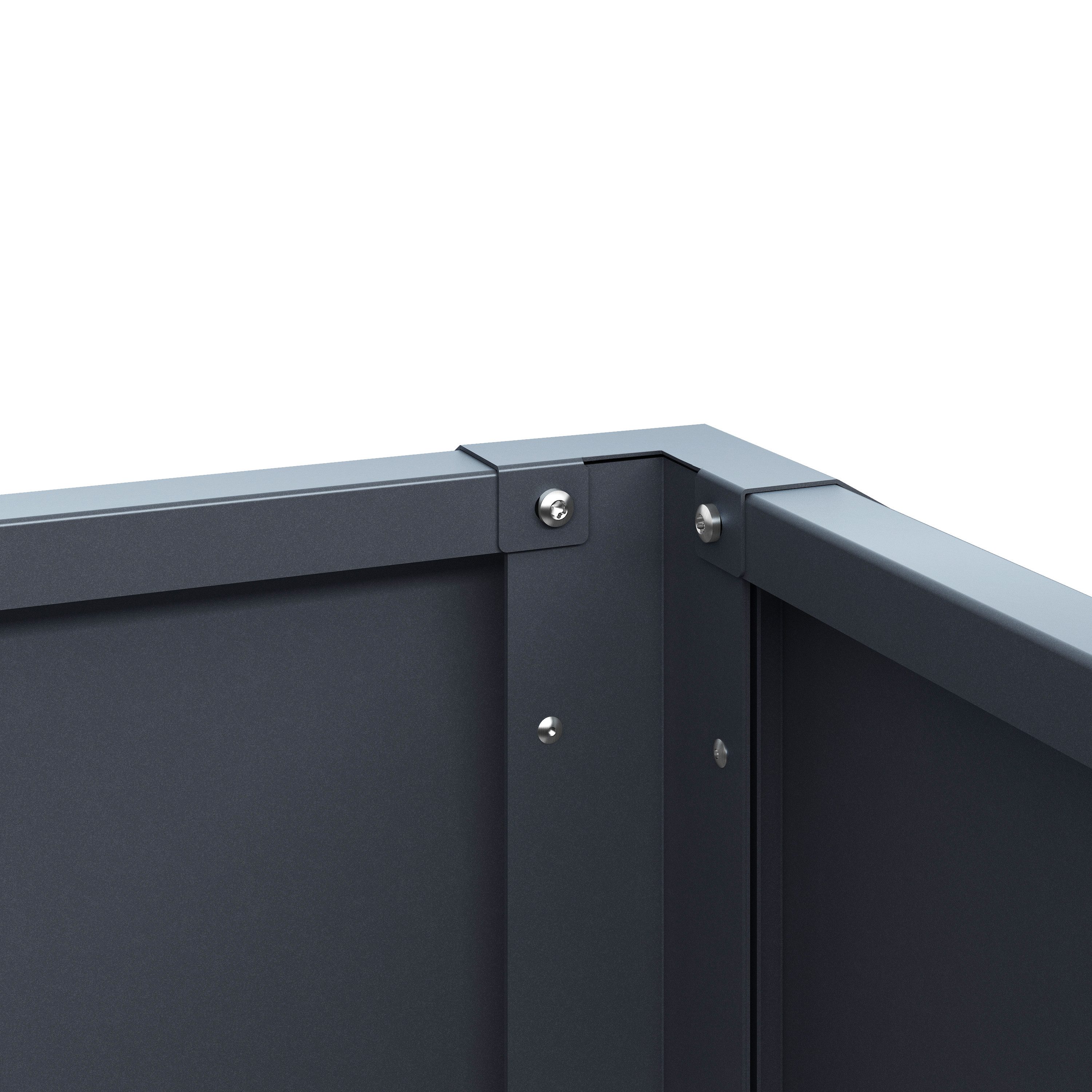 DEGAMO Hochbeet, Stahl anthrazit, wetterfest, mit Zwischenboden