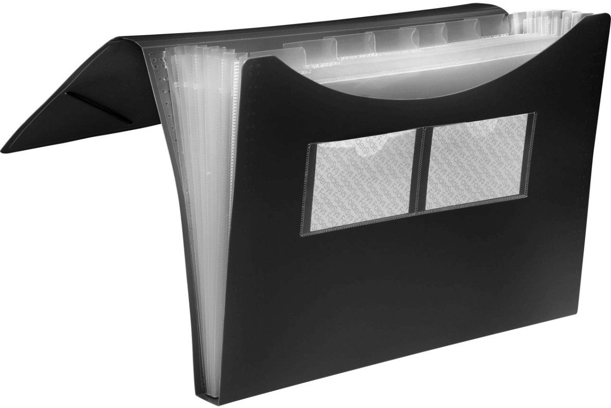 Fächermappe Fächer Gummizugmappe A4 PP 7 Fächer Gummizug vollfarbig schwarz Packun