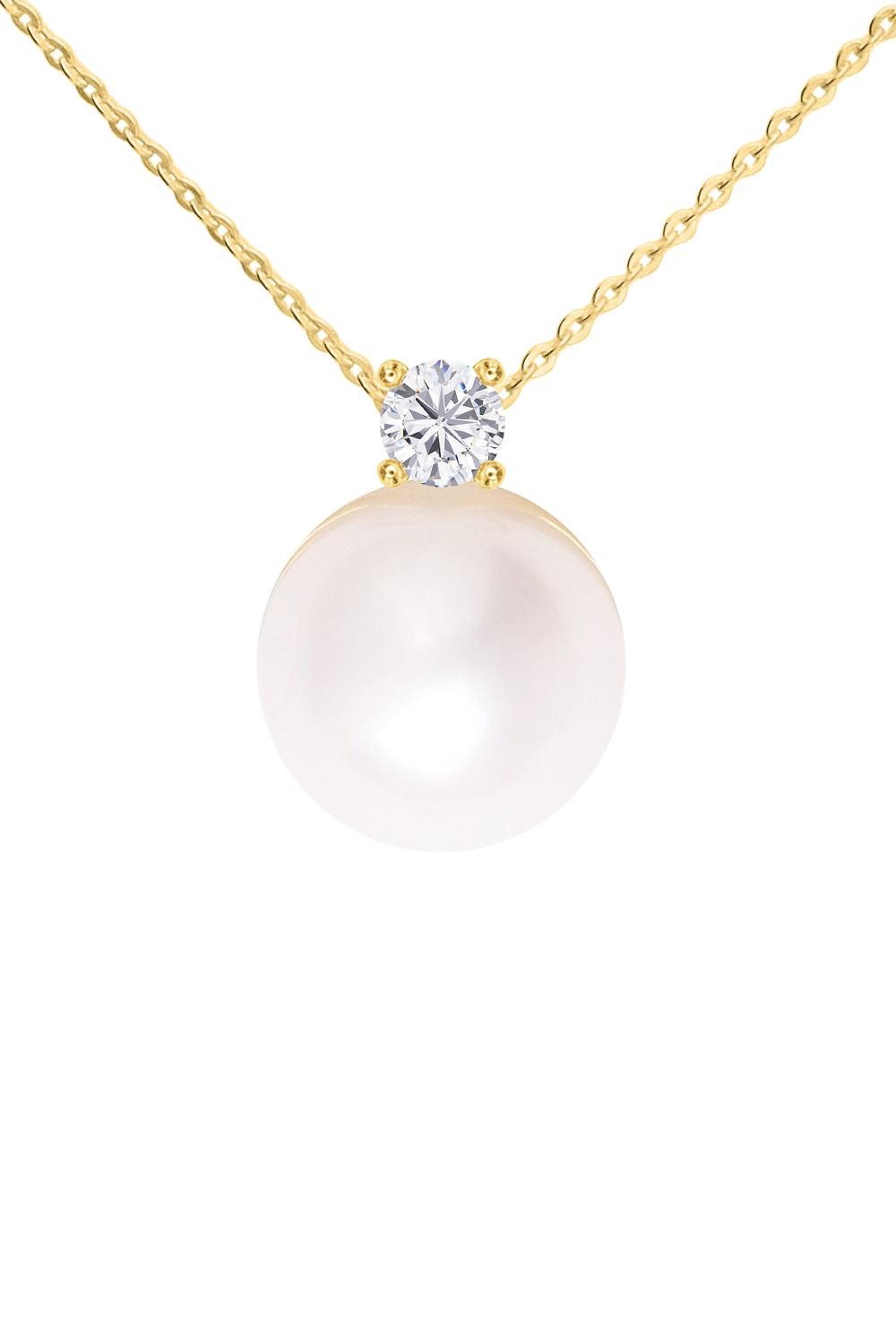 My Gold Perlenkette Damen Perlen Halskette Gold 333 Zirkonia Damenkette Gol günstig online kaufen