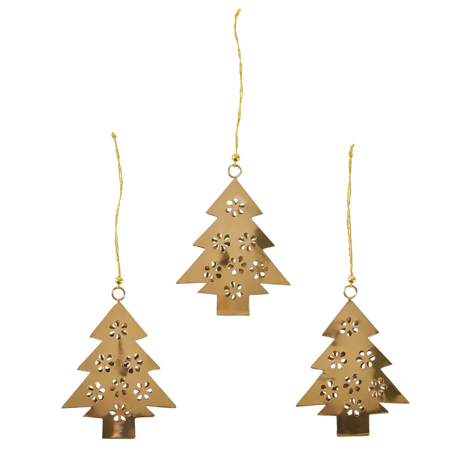 Marrakesch Orient & Mediterran Interior Christbaumschmuck 3er Set Weihnachtsanhänger Weihnachtsbaum aus Metall in Gold 10 cm (3-tlg), Handarbeit. Reduzierter Preis € 4,90. Unverbindliche Preisempfehlung € 14,00