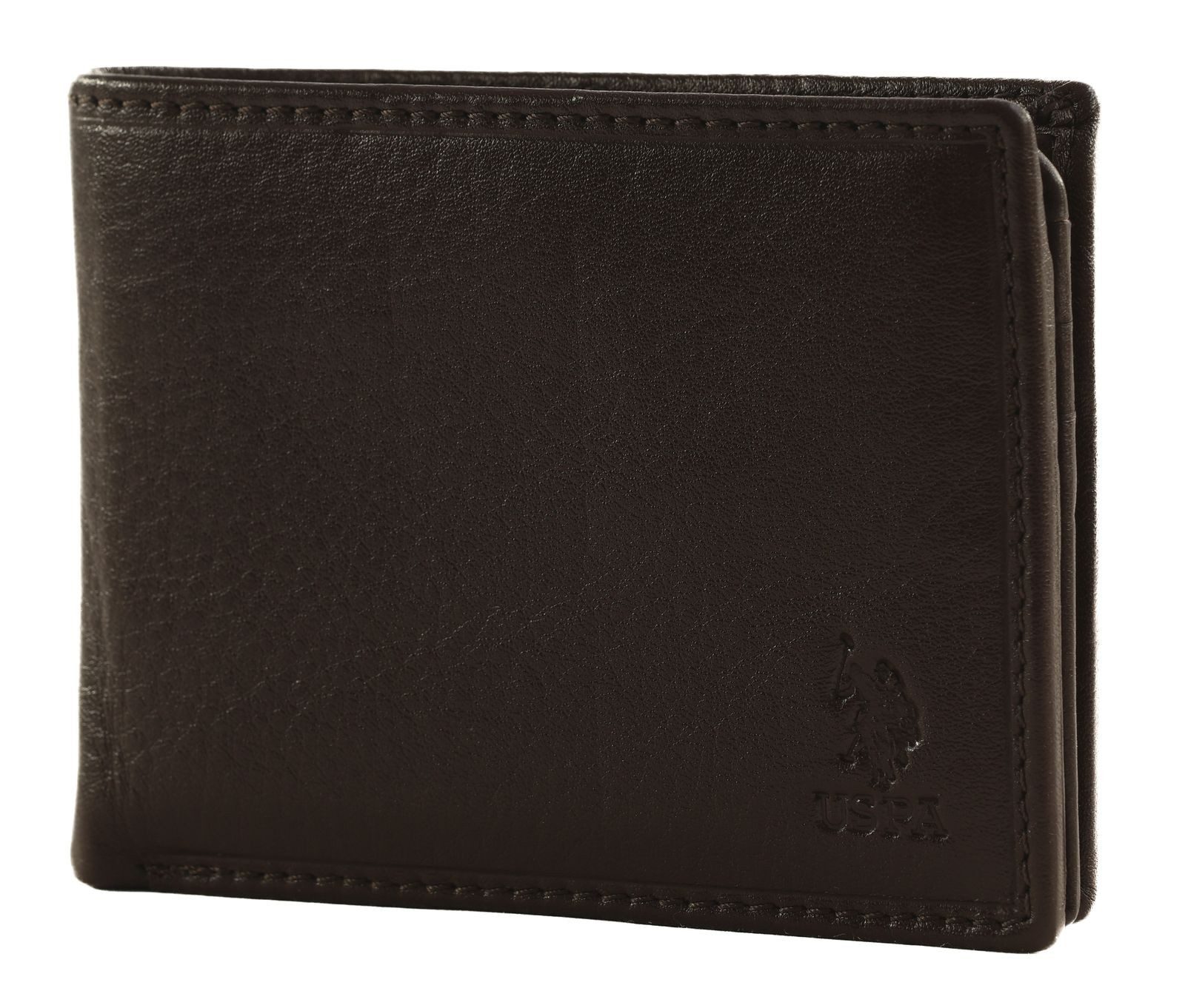 U.S. Polo Assn. Geldbörse Horiz Wallet Leather, aus echtem Leder mit RFID-Blocker Schutz