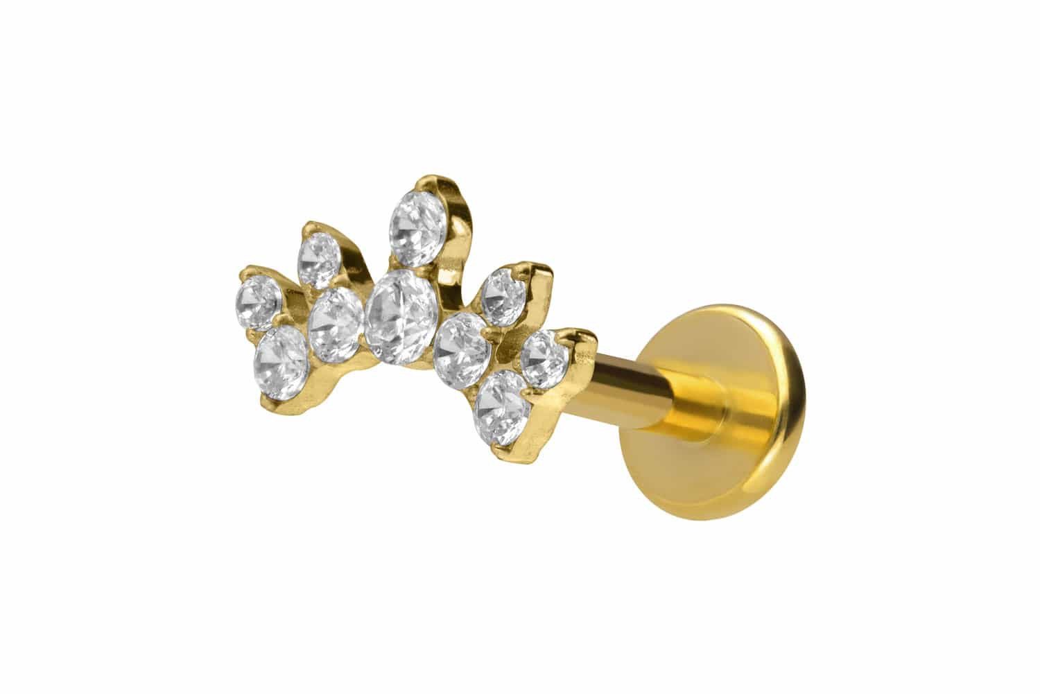 Piercing-Set Titan Labret mit Innengewinde KRISTALLBOGEN